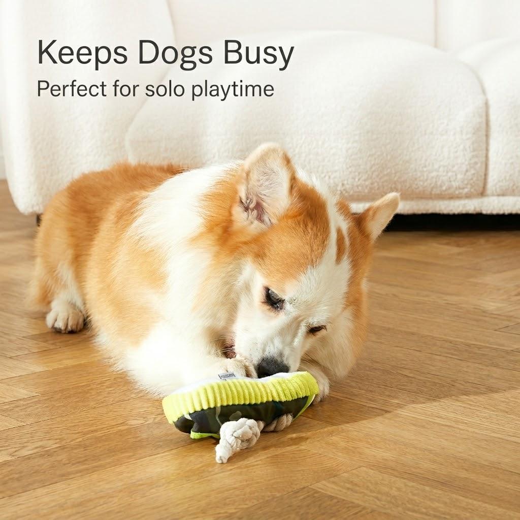 Anna-Kaci 3 Pack Dog Rope Chew Toys with Squeaker Slipper Shape Durable Teeth Cleaning Tug Toys