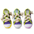 Anna-Kaci 3 Pack Dog Rope Chew Toys with Squeaker Slipper Shape Durable Teeth Cleaning Tug Toys