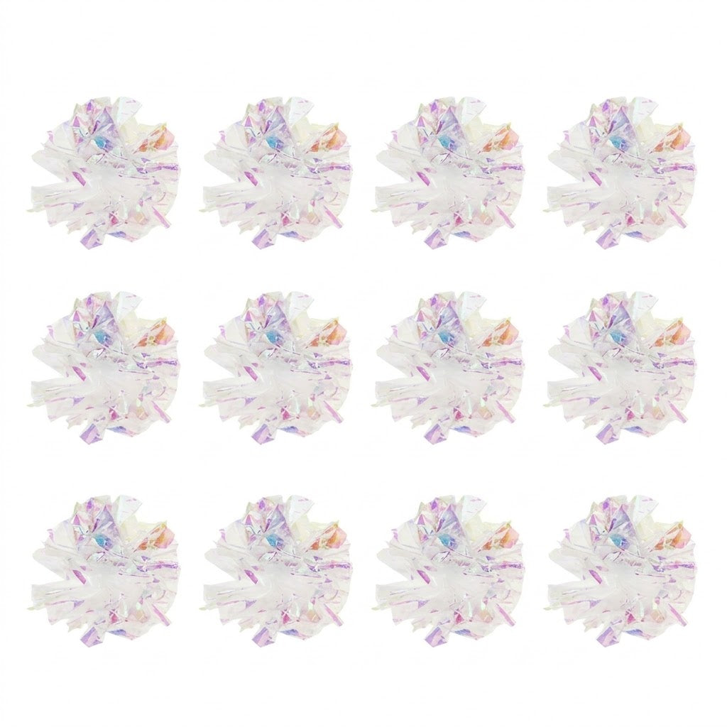 Anna-Kaci Cat Crinkle Ball Toy Pack of 12 Lightweight Interactive Sound Teaser for Indoor Play