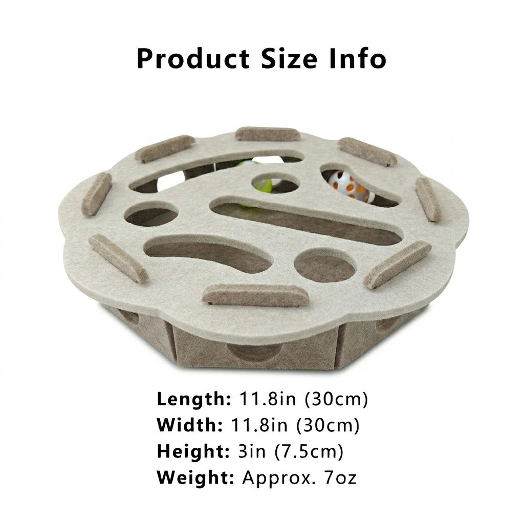 Anna-Kaci Interactive Cat Puzzle Toy Felt Treat Maze Enrichment Toy for Indoor Cats