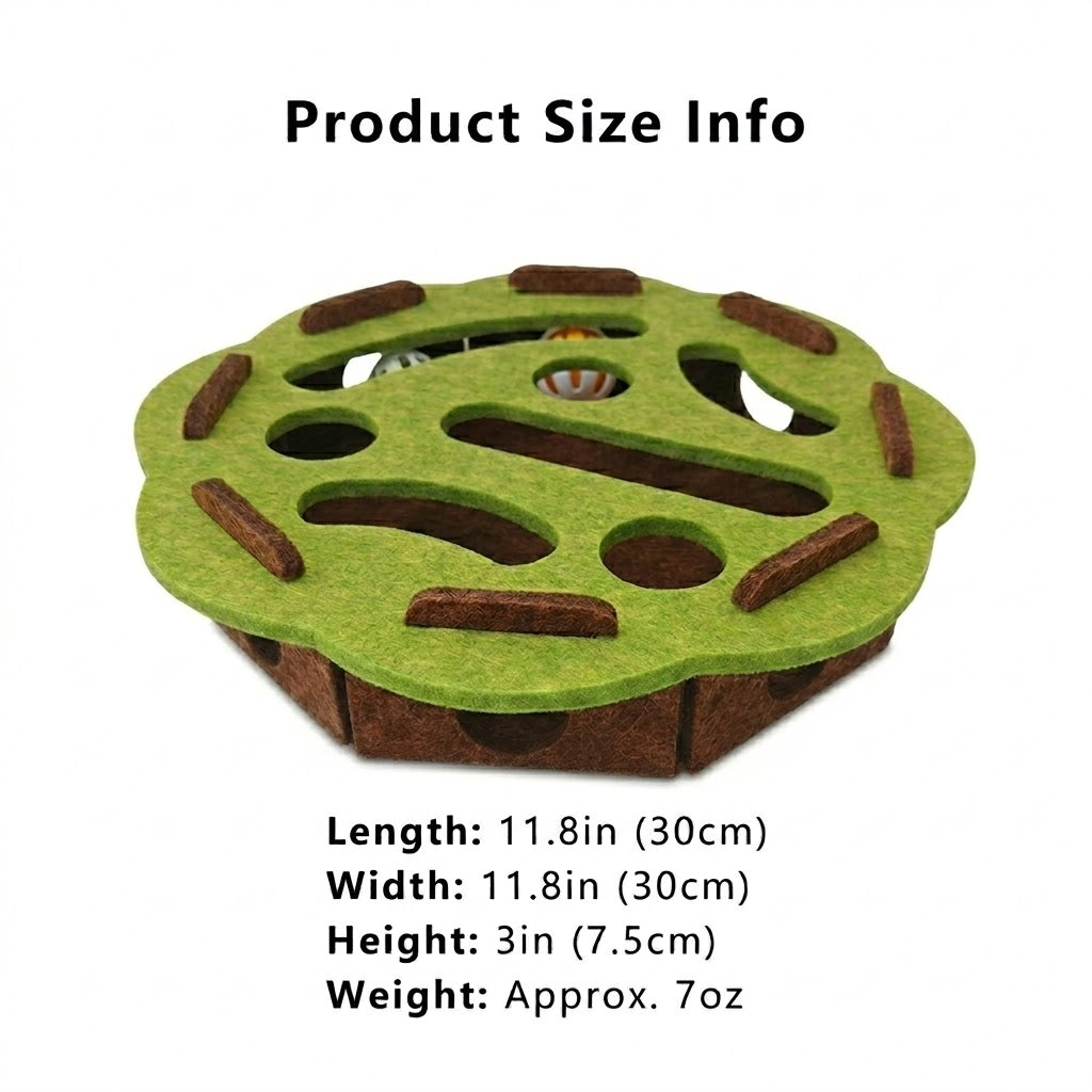Anna-Kaci Interactive Cat Puzzle Toy Felt Treat Maze Enrichment Toy for Indoor Cats