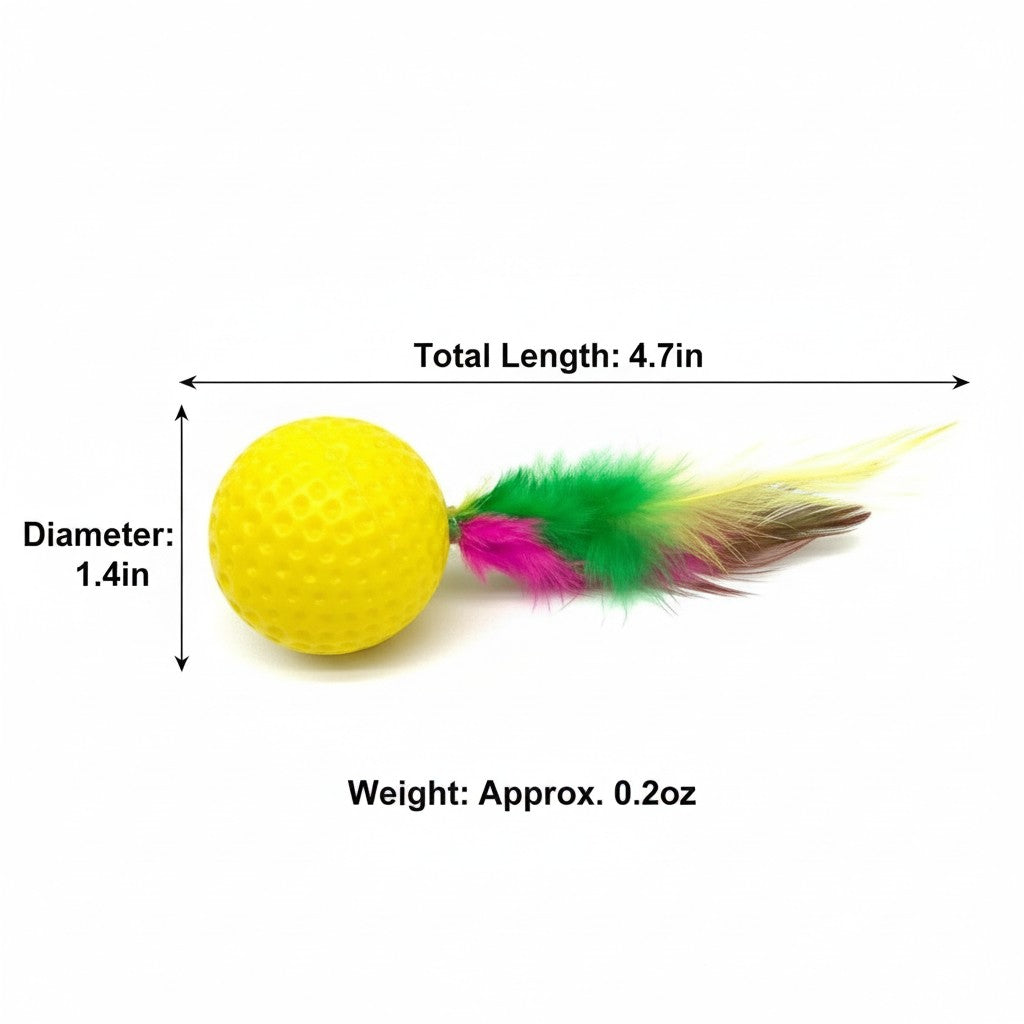 Anna-Kaci 12 Pack Cat Toy Balls with Feathers, Interactive Kitten Play Set, Lightweight Pet Toys