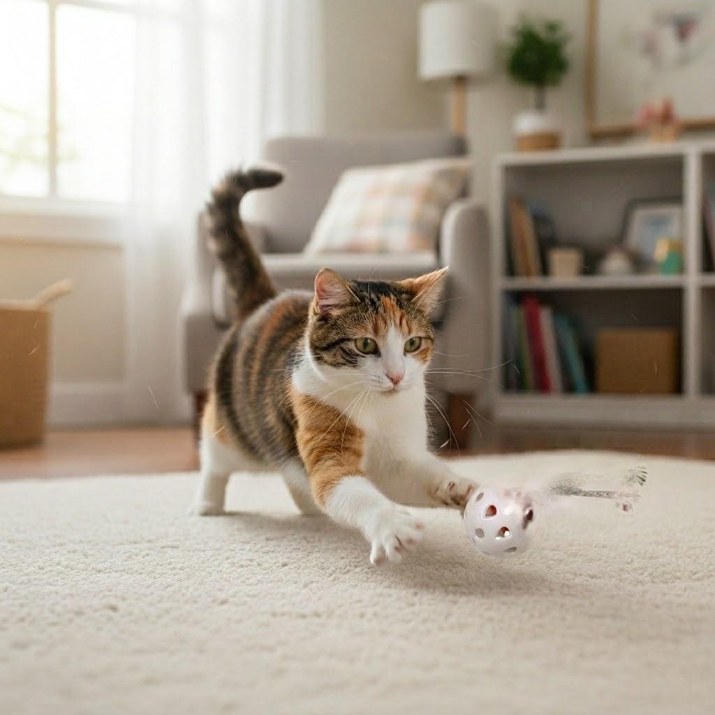Anna-Kaci 12 Pack Cat Toy Balls with Bell and Feathers, Interactive Kitten Toys, Lightweight Play Balls
