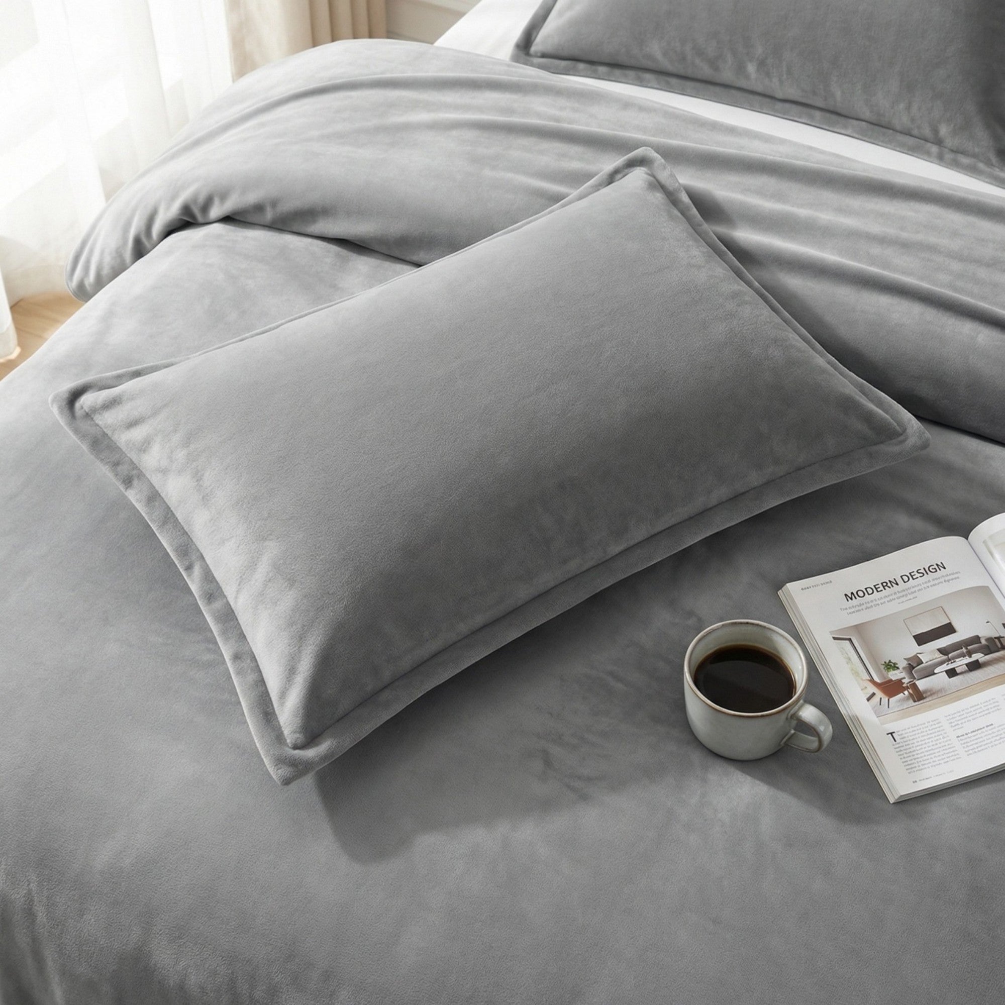 Anna-Kaci 2-Pack Solid Pillowcases with Envelope Closure Decorative Sleep Cover Set 18.9x29in