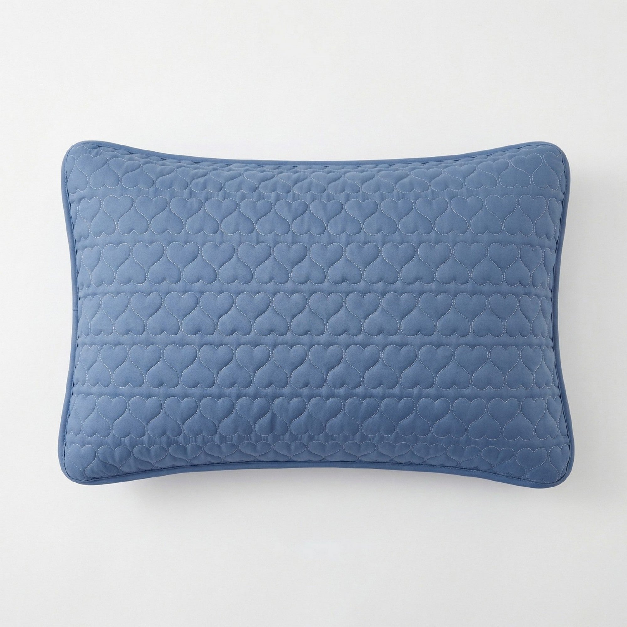 Anna-Kaci 2-Pack Heart Quilted Pillowcases with Envelope Closure Decorative Sleep Cover Set 18.9x29in