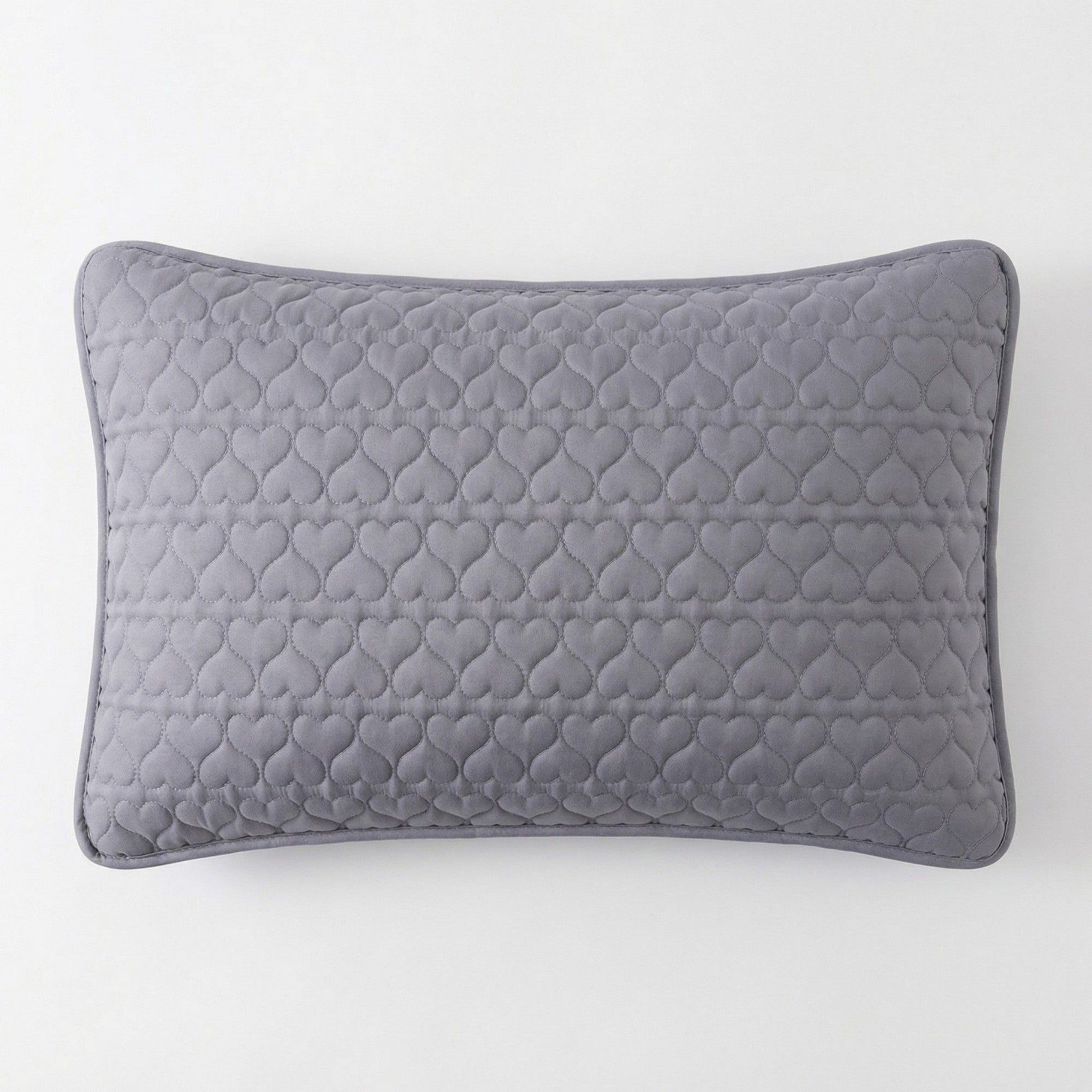 Anna-Kaci 2-Pack Heart Quilted Pillowcases with Envelope Closure Decorative Sleep Cover Set 18.9x29in