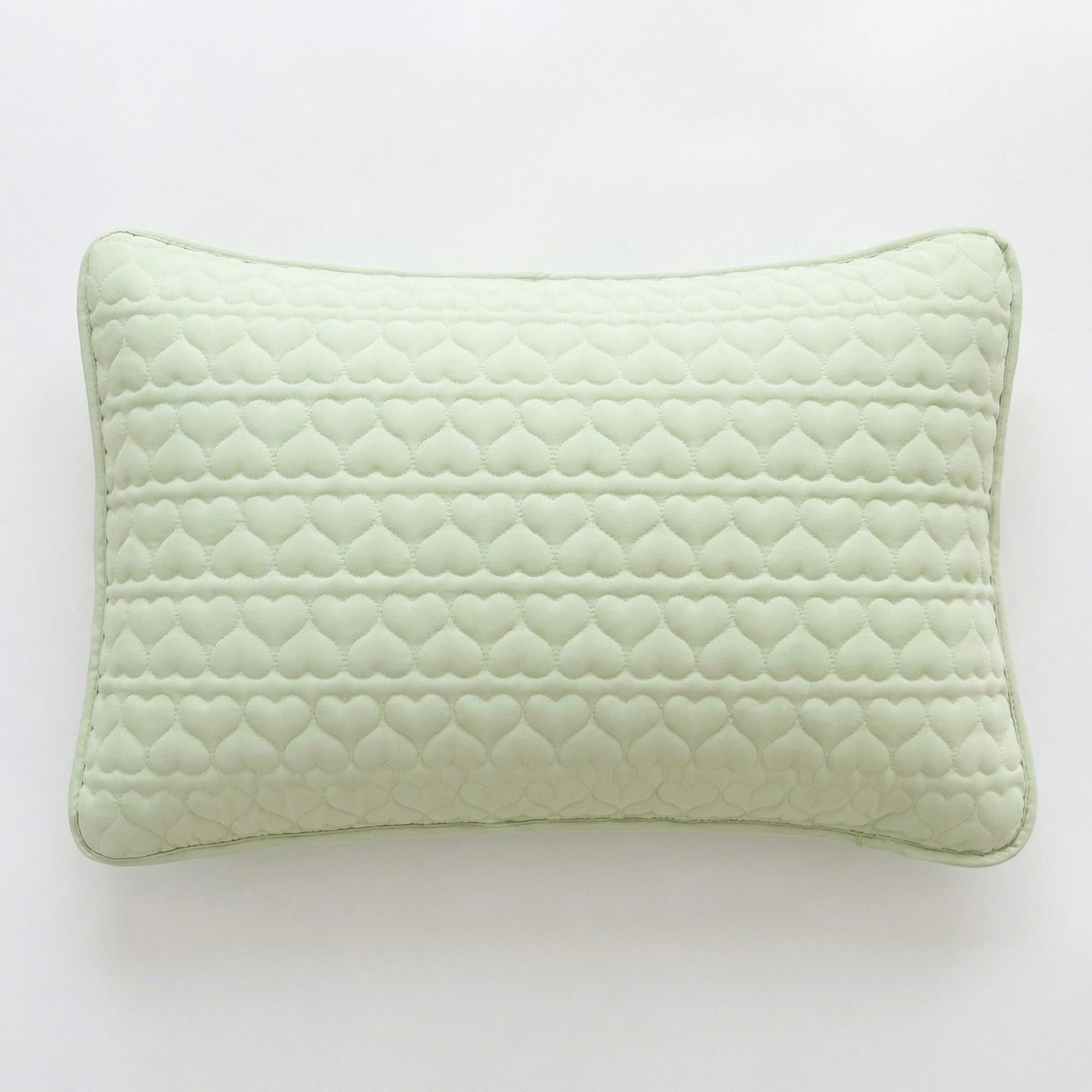 Anna-Kaci 2-Pack Heart Quilted Pillowcases with Envelope Closure Decorative Sleep Cover Set 18.9x29in