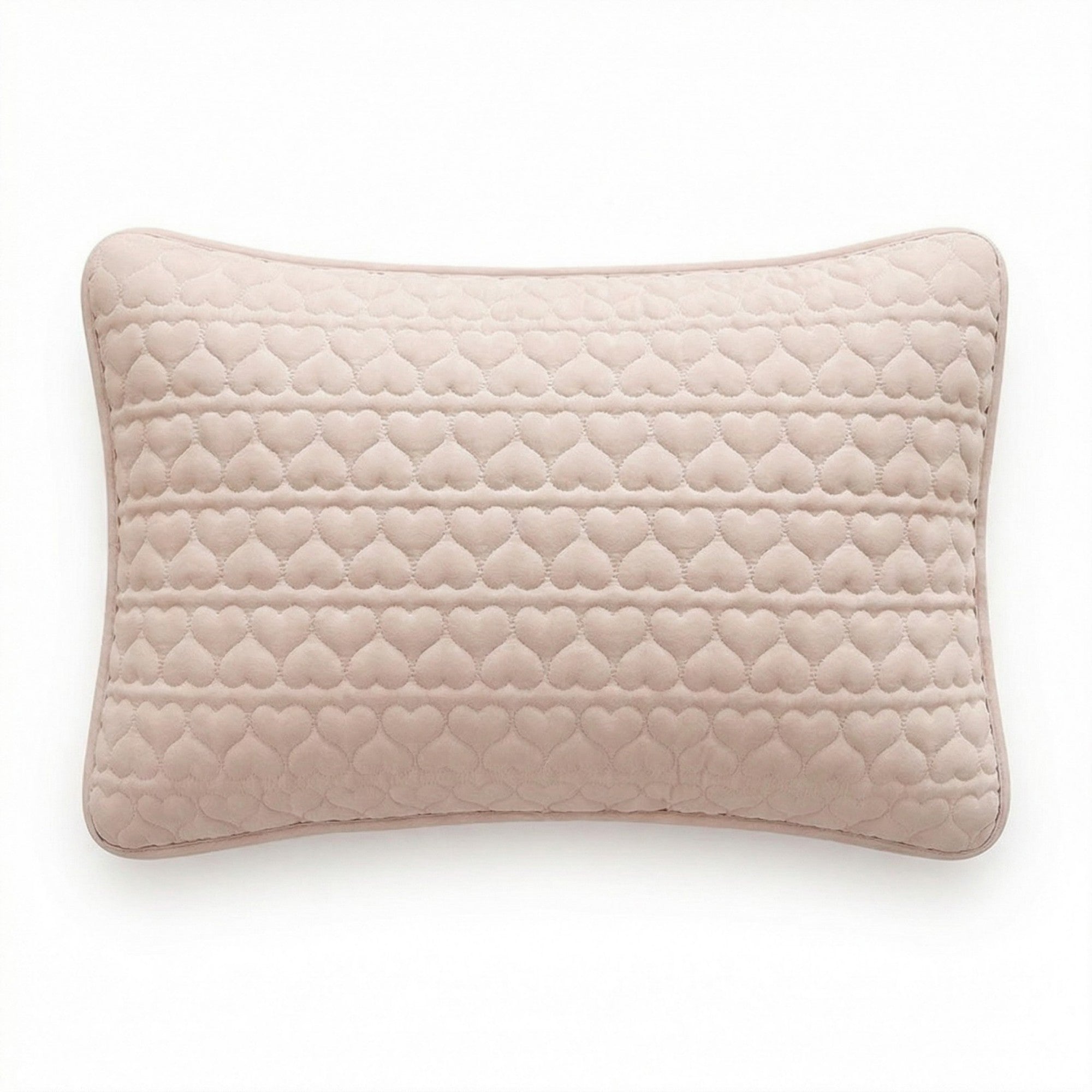 Anna-Kaci 2-Pack Heart Quilted Pillowcases with Envelope Closure Decorative Sleep Cover Set 18.9x29in