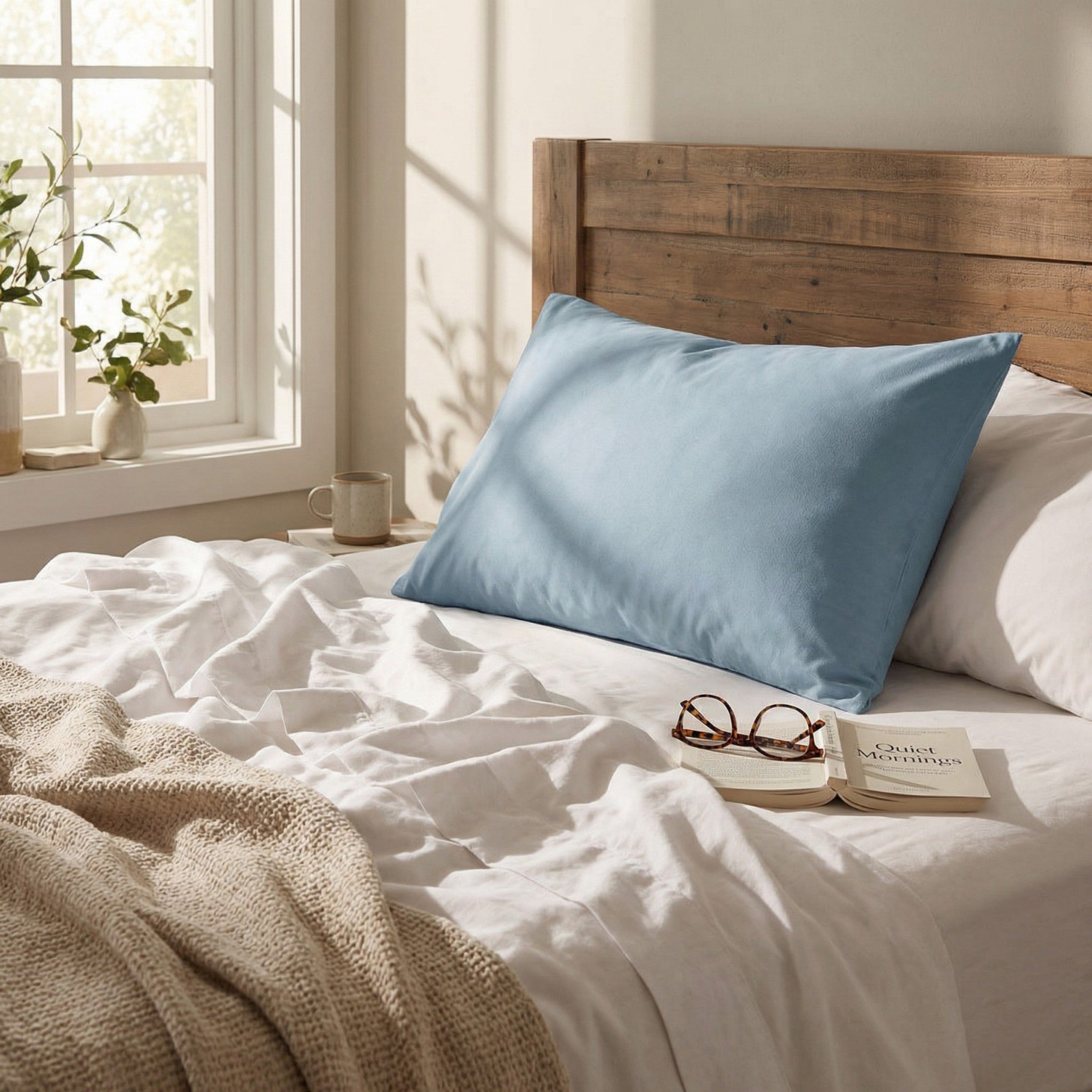 Anna-Kaci 2-Pack Solid Color Pillowcases with Envelope Closure Decorative Sleep Cover Set 18.9x29in