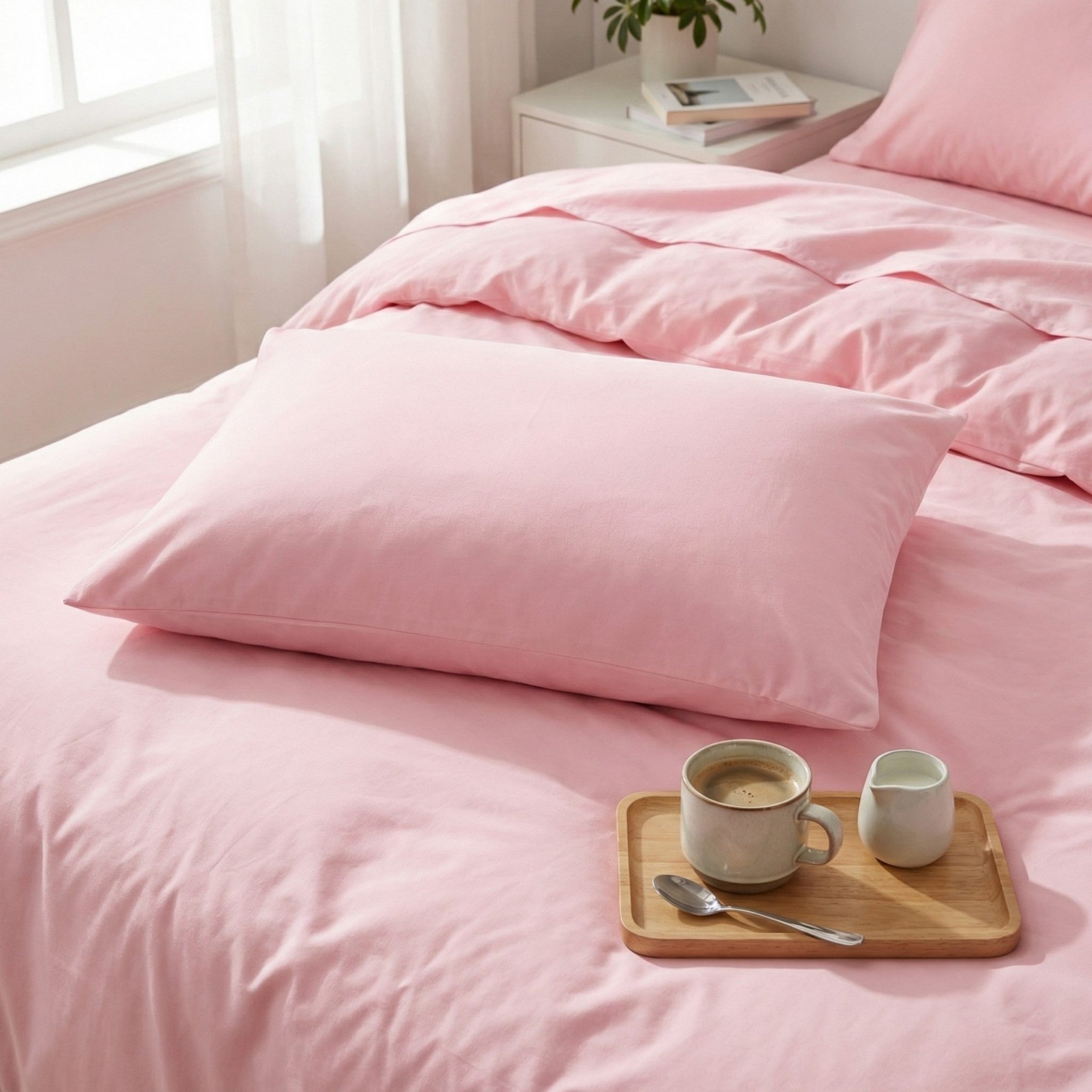 Anna-Kaci 2-Pack Solid Color Pillowcases with Envelope Closure Decorative Sleep Cover Set 18.9x29in
