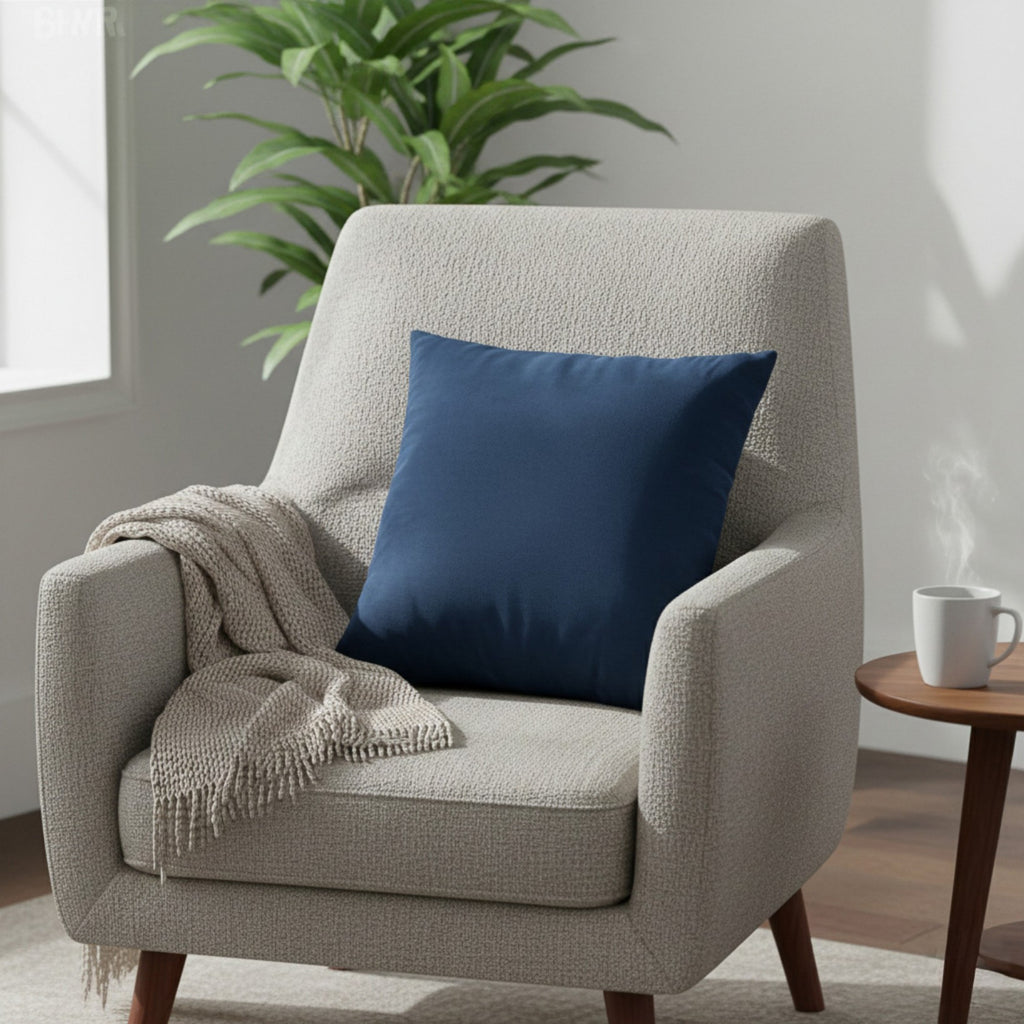 Anna-Kaci Solid Color Pillow Cover Decorative Square Cushion Case Single Piece 17.7x17.7in