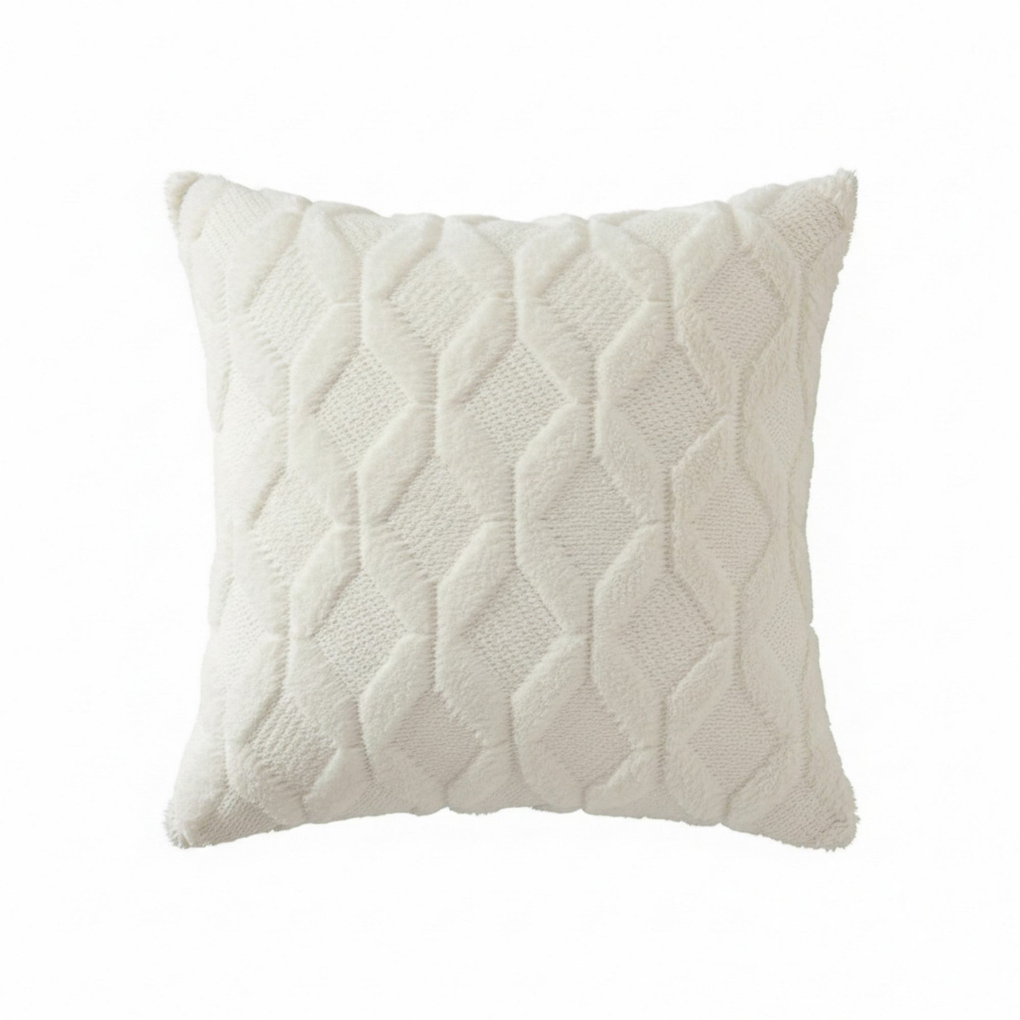 Anna-Kaci Cable Textured Pillow Cover Decorative Square Cushion Case Single Piece 17.7x17.7in