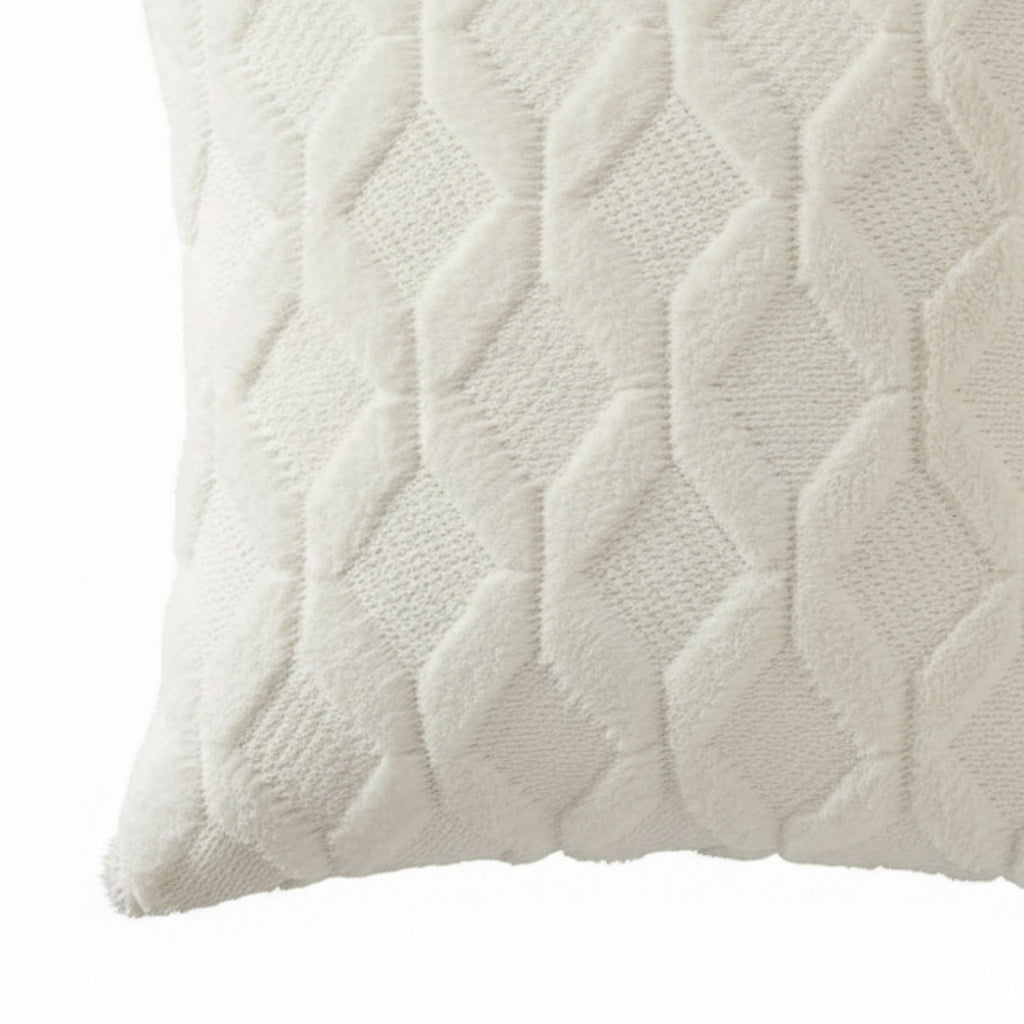 Anna-Kaci Cable Textured Pillow Cover Decorative Square Cushion Case Single Piece 17.7x17.7in
