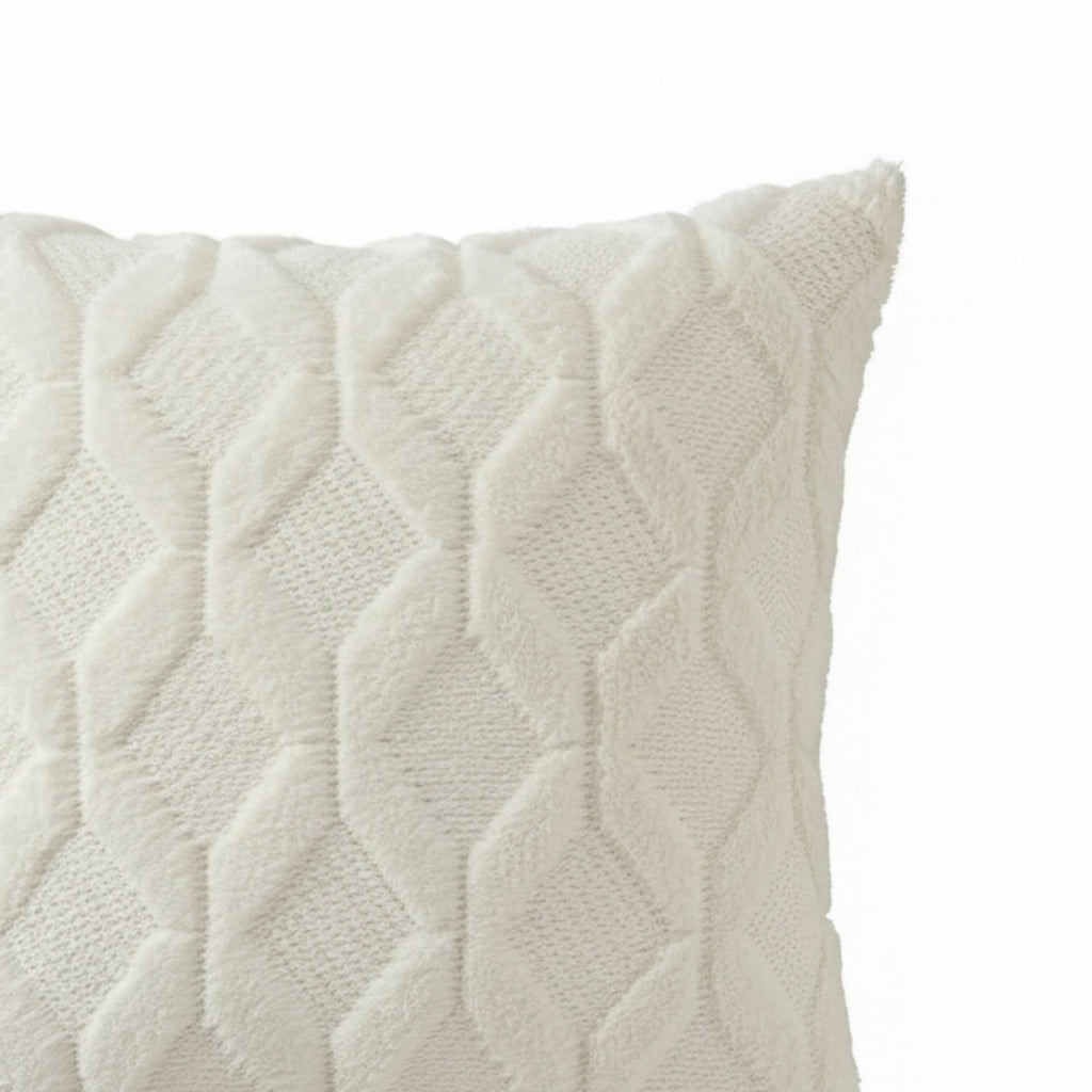 Anna-Kaci Cable Textured Pillow Cover Decorative Square Cushion Case Single Piece 17.7x17.7in