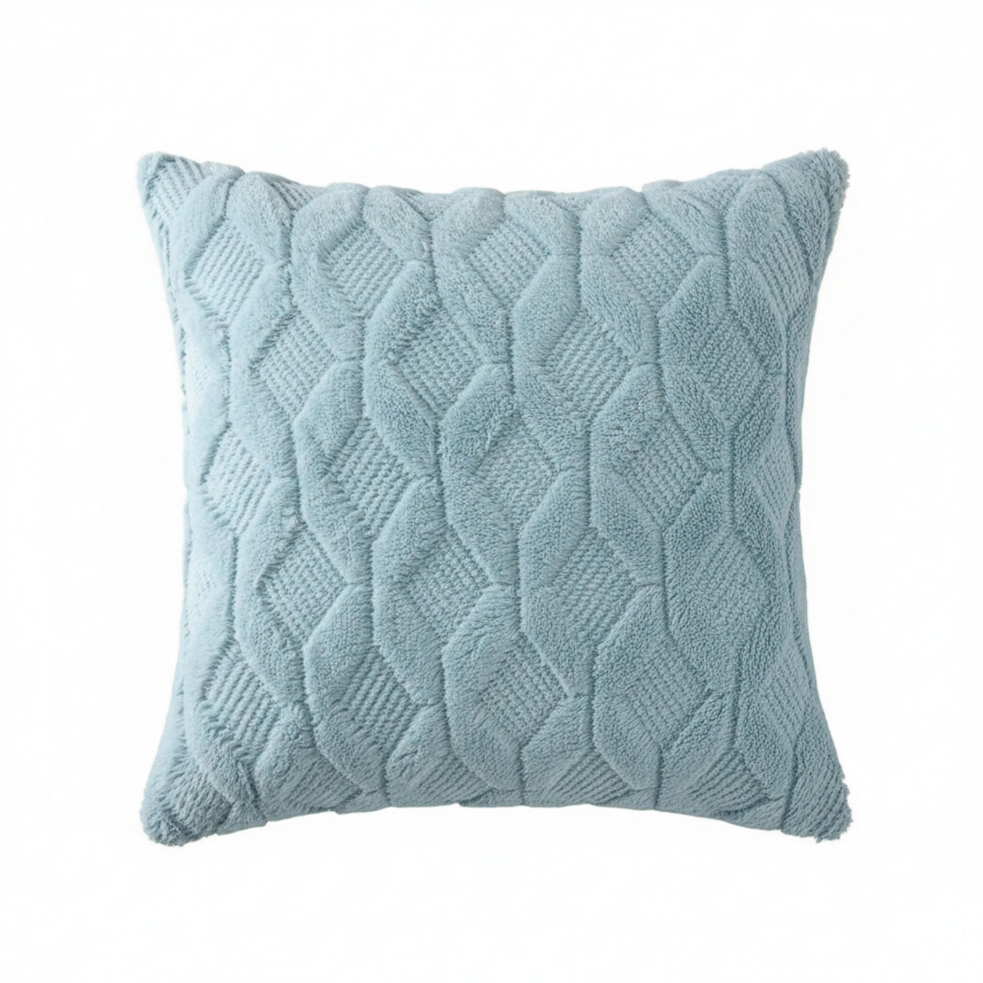 Anna-Kaci Cable Textured Pillow Cover Decorative Square Cushion Case Single Piece 17.7x17.7in