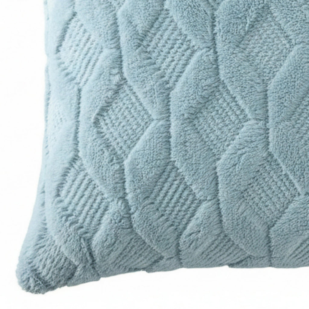 Anna-Kaci Cable Textured Pillow Cover Decorative Square Cushion Case Single Piece 17.7x17.7in
