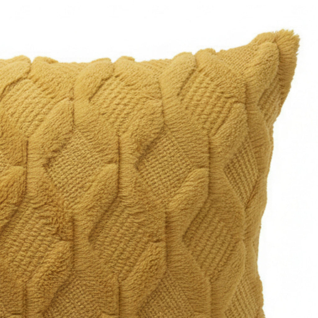 Anna-Kaci Cable Textured Pillow Cover Decorative Square Cushion Case Single Piece 17.7x17.7in