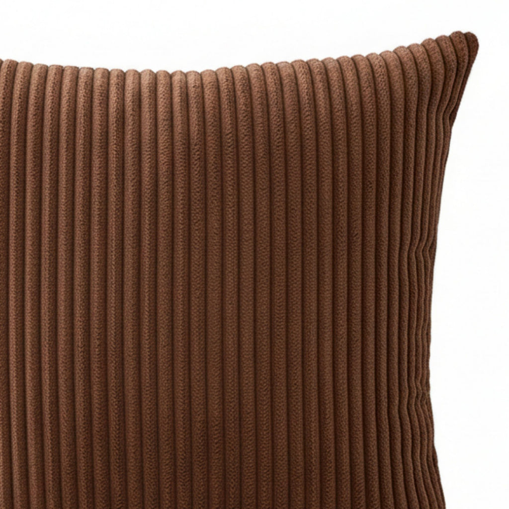 Anna-Kaci Ribbed Textured Pillow Cover Decorative Square Cushion Case Single Piece 17.7x17.7in