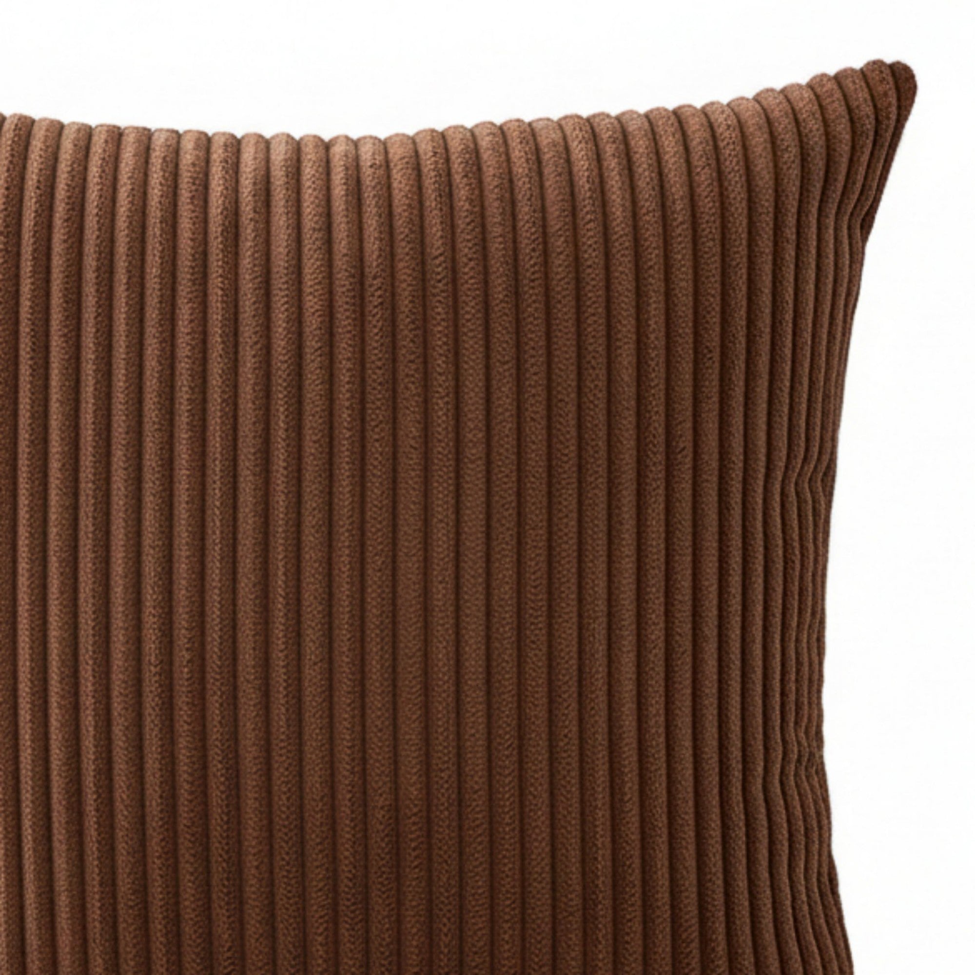 Anna-Kaci Ribbed Textured Pillow Cover Decorative Square Cushion Case Single Piece 17.7x17.7in