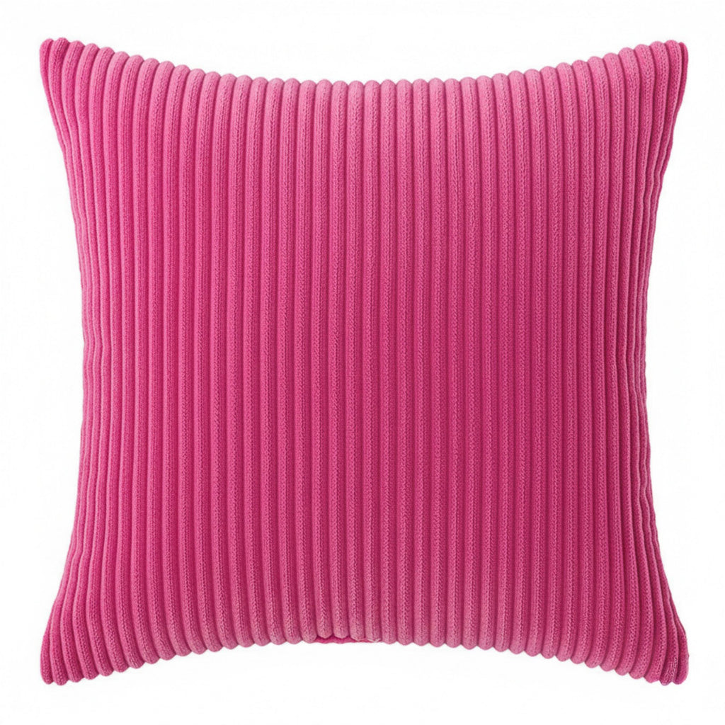 Anna-Kaci Ribbed Textured Pillow Cover Decorative Square Cushion Case Single Piece 17.7x17.7in