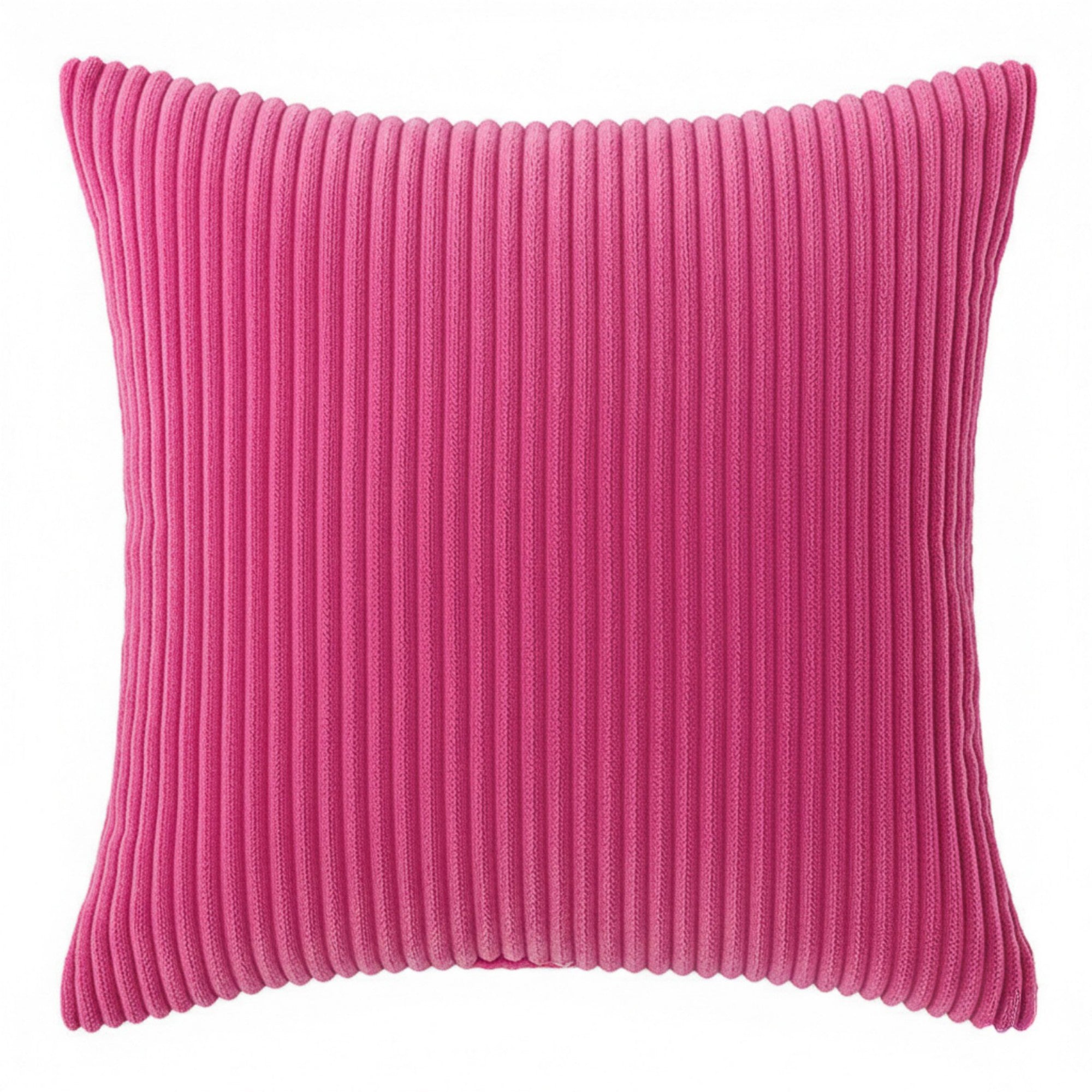 Anna-Kaci Ribbed Textured Pillow Cover Decorative Square Cushion Case Single Piece 17.7x17.7in