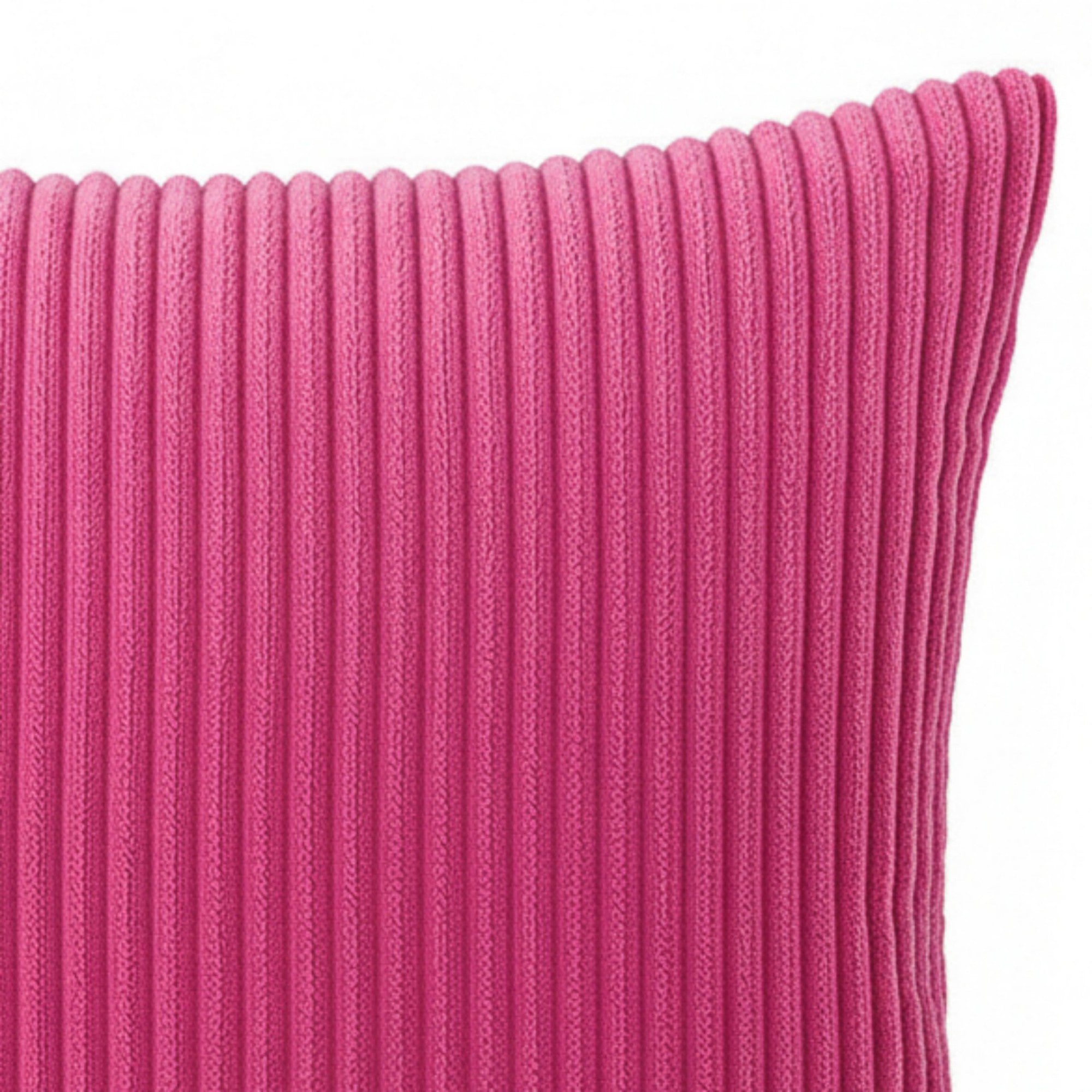 Anna-Kaci Ribbed Textured Pillow Cover Decorative Square Cushion Case Single Piece 17.7x17.7in