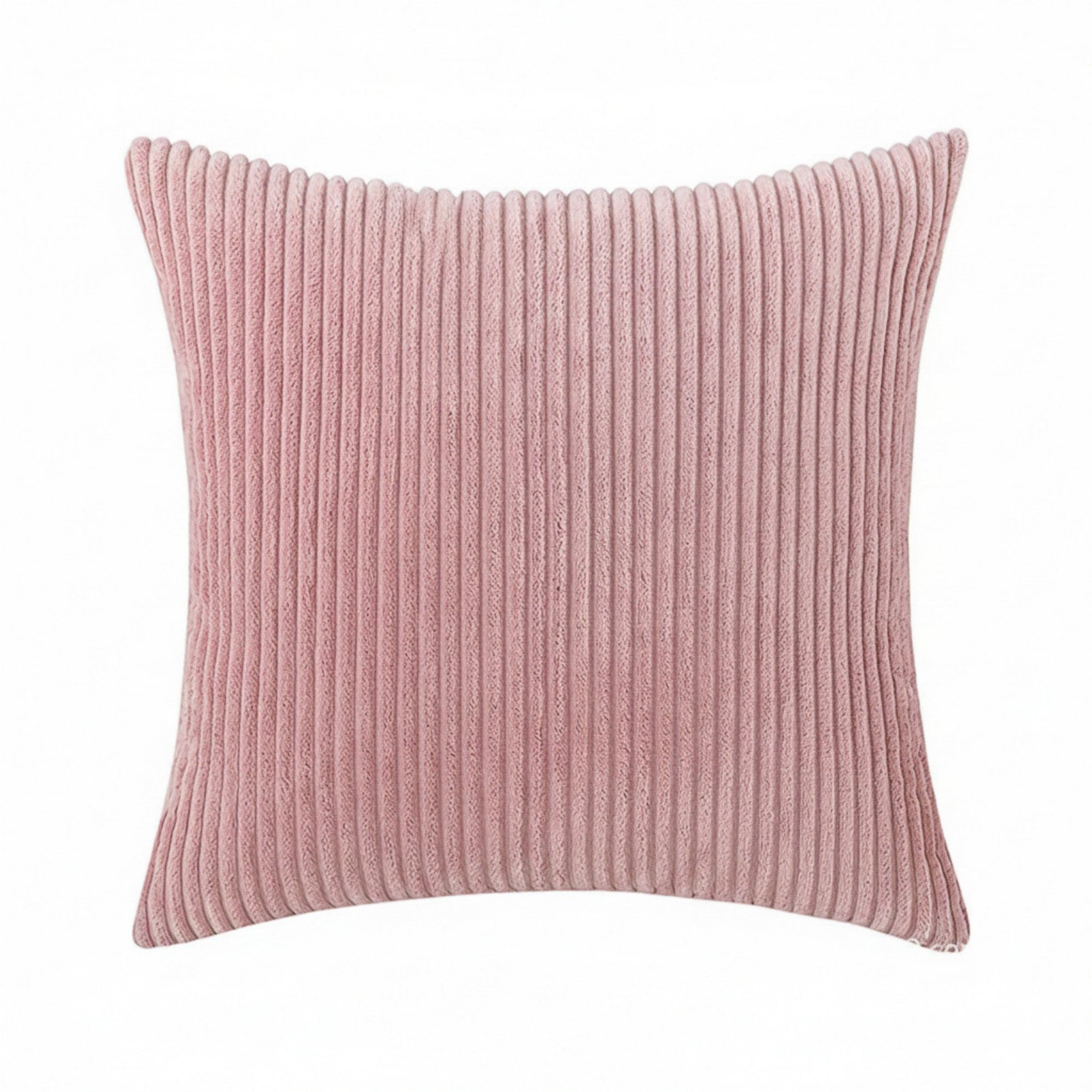 Anna-Kaci Ribbed Textured Pillow Cover Decorative Square Cushion Case Single Piece 17.7x17.7in