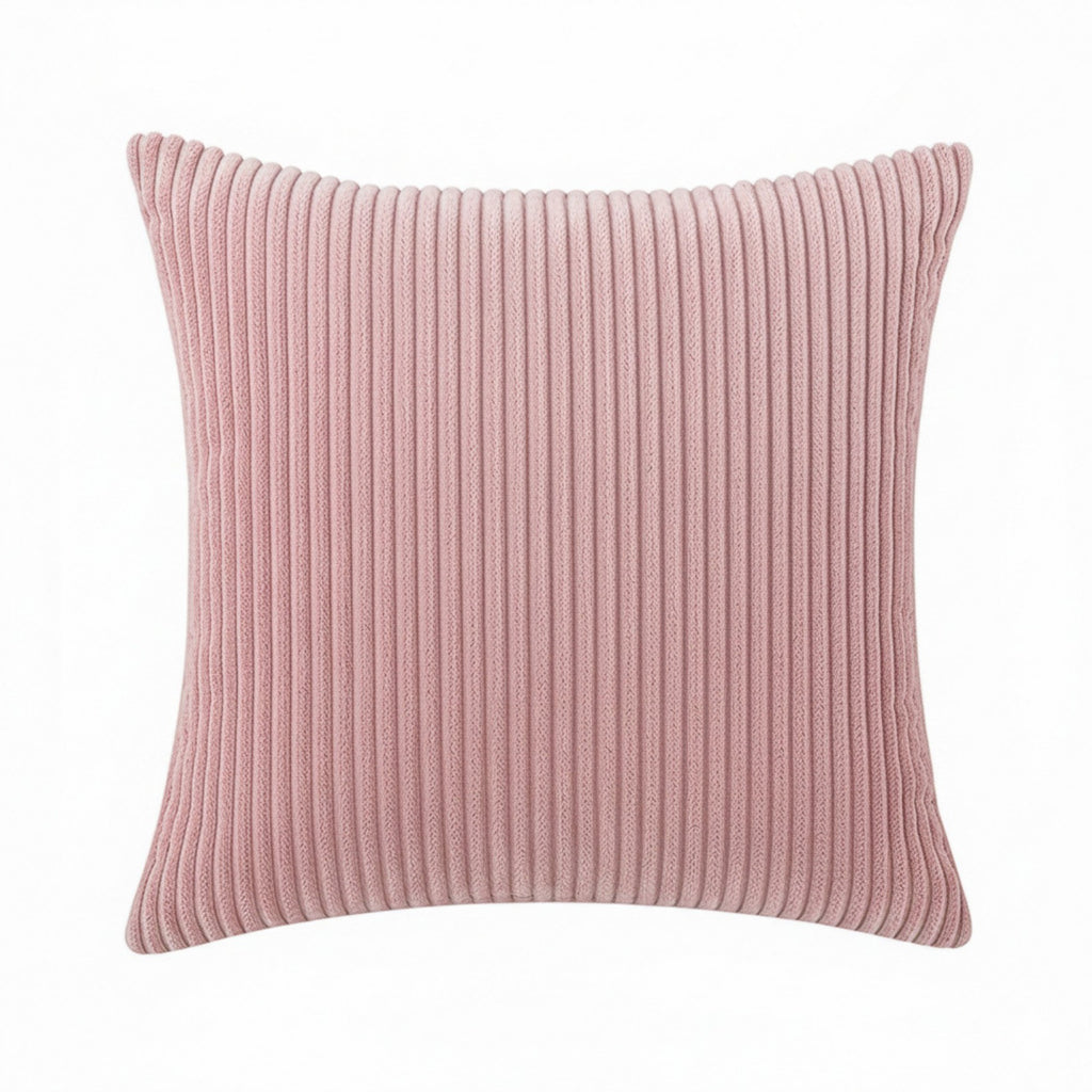 Anna-Kaci Ribbed Textured Pillow Cover Decorative Square Cushion Case Single Piece 17.7x17.7in