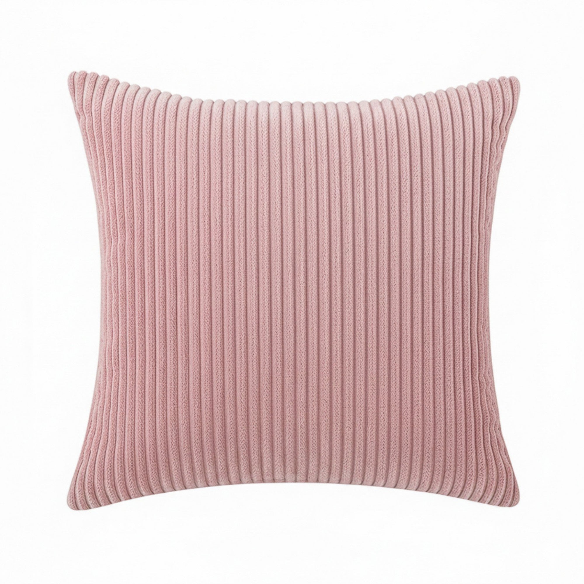 Anna-Kaci Ribbed Textured Pillow Cover Decorative Square Cushion Case Single Piece 17.7x17.7in