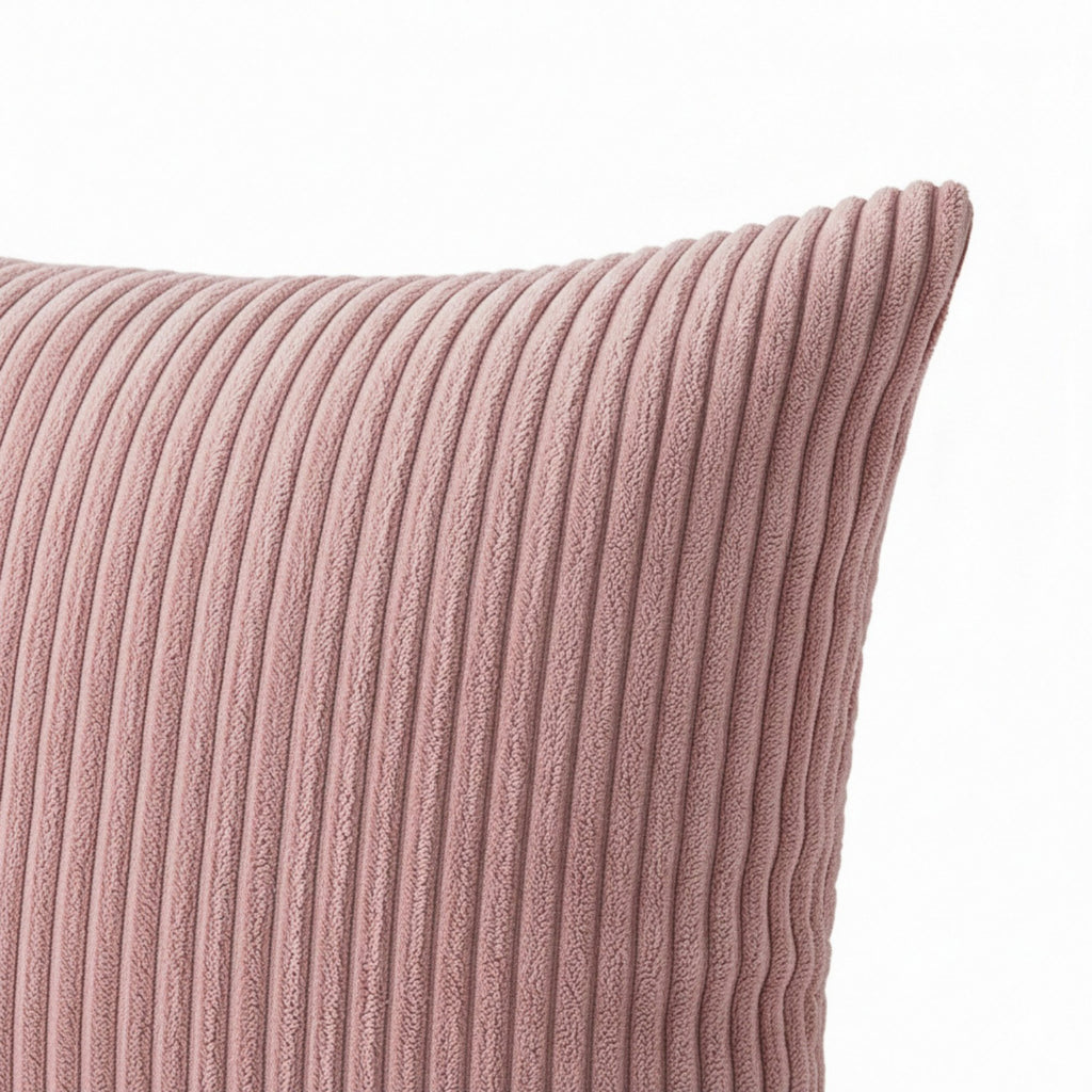 Anna-Kaci Ribbed Textured Pillow Cover Decorative Square Cushion Case Single Piece 17.7x17.7in