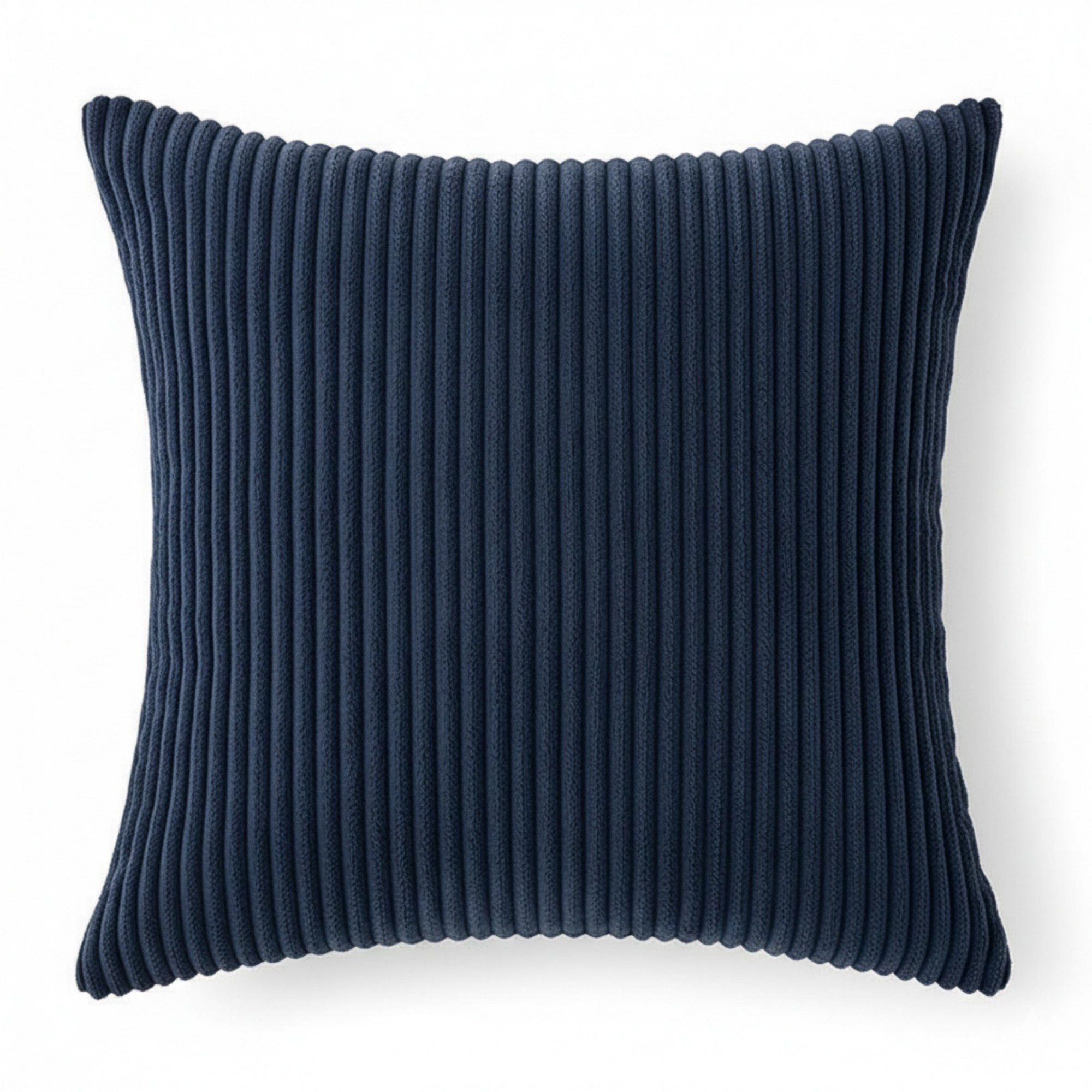 Anna-Kaci Ribbed Textured Pillow Cover Decorative Square Cushion Case Single Piece 17.7x17.7in