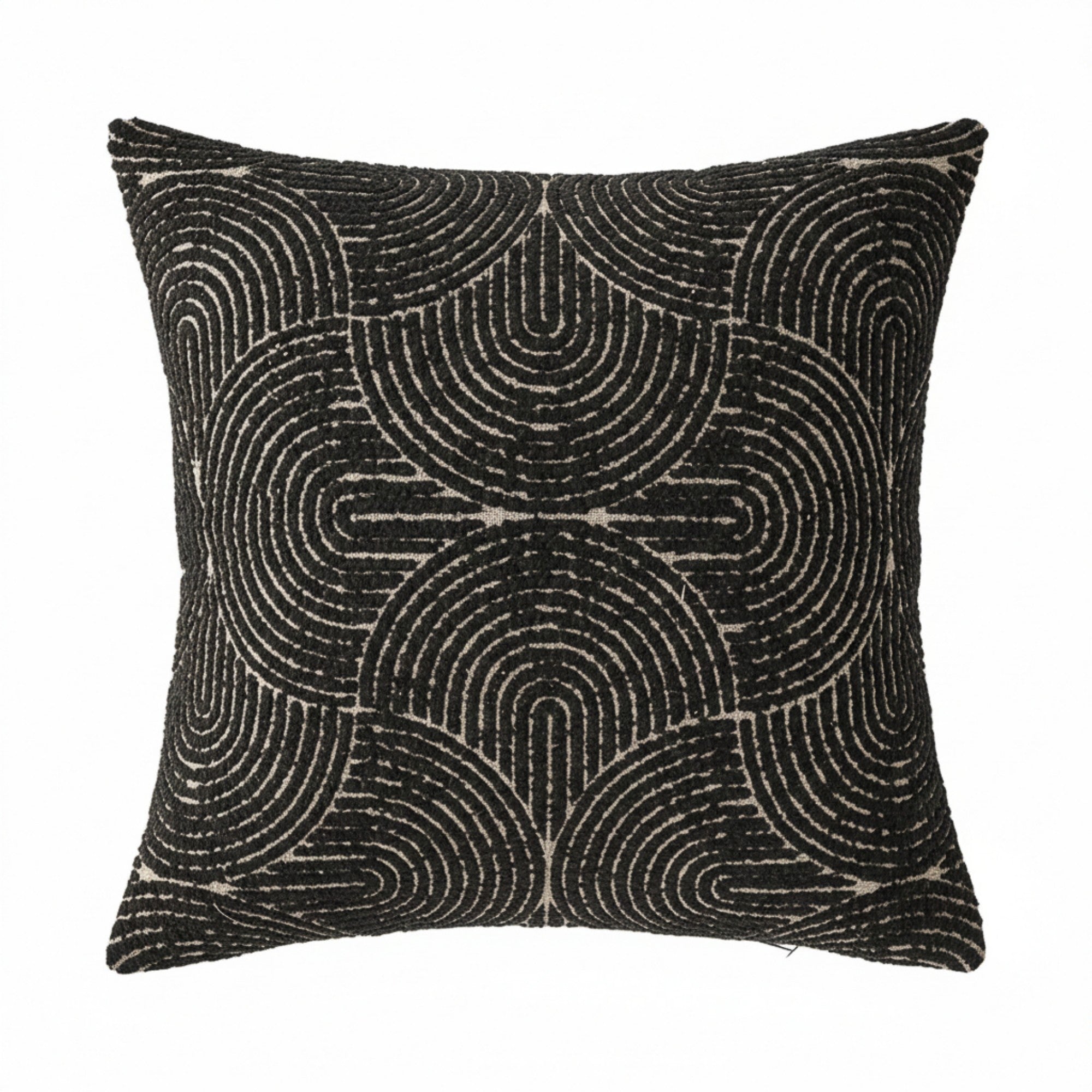 Anna-Kaci Textured Geometric Decorative Throw Pillow Cover Soft Woven Square Cushion Cover with Hidden Zipper 17.7x17.7in