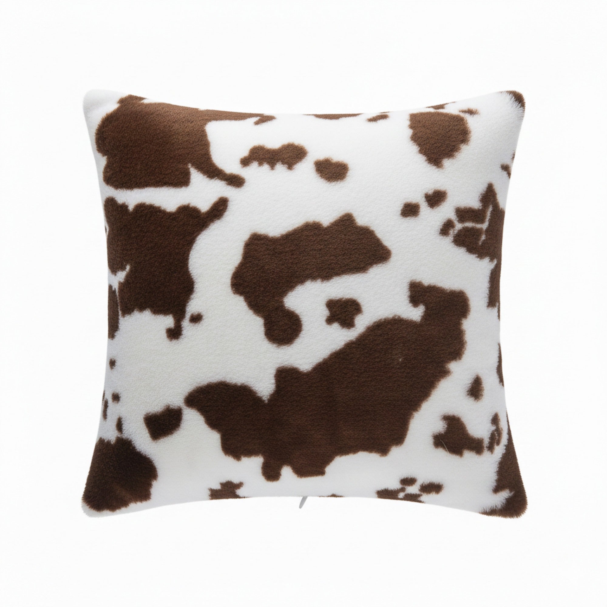 Anna-Kaci Cow Print Decorative Throw Pillow Covers 2-Pack Soft Plush Square Cushion Covers with Hidden Zipper 17.7x17.7in