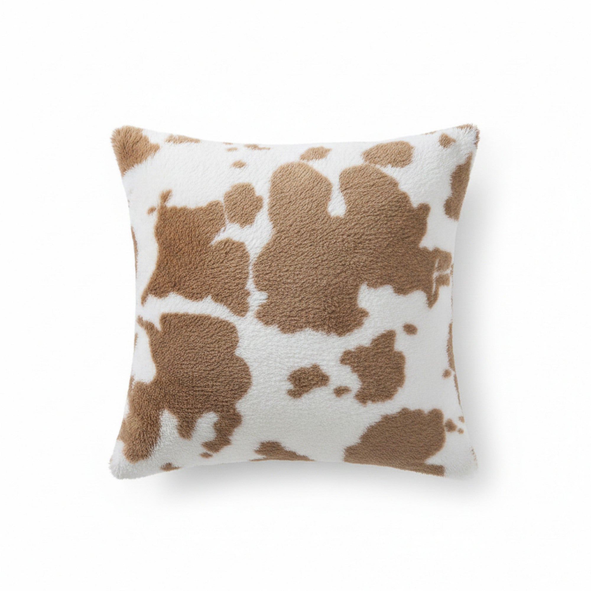 Anna-Kaci Cow Print Decorative Throw Pillow Covers 2-Pack Soft Plush Square Cushion Covers with Hidden Zipper 17.7x17.7in