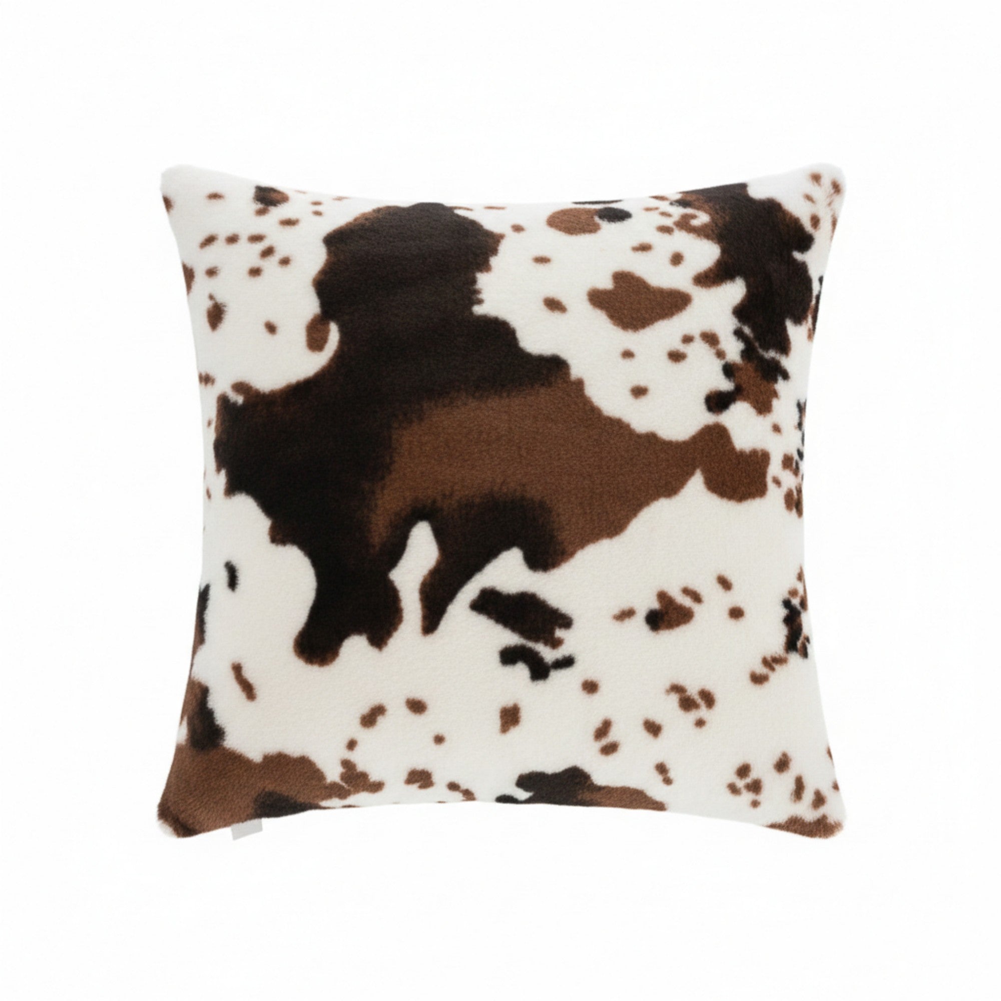 Anna-Kaci Cow Print Decorative Throw Pillow Covers 2-Pack Soft Plush Square Cushion Covers with Hidden Zipper 17.7x17.7in