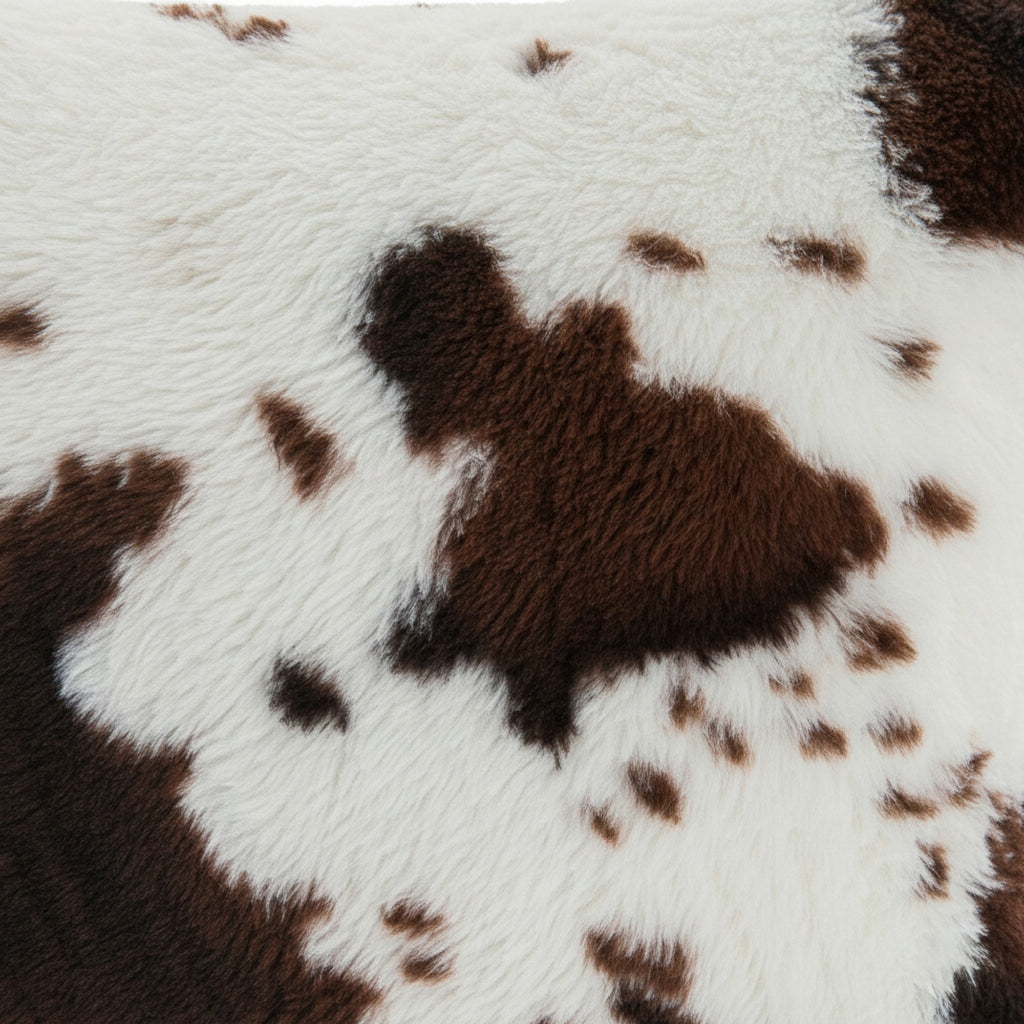 Anna-Kaci Cow Print Decorative Throw Pillow Covers 2-Pack Soft Plush Square Cushion Covers with Hidden Zipper 17.7x17.7in