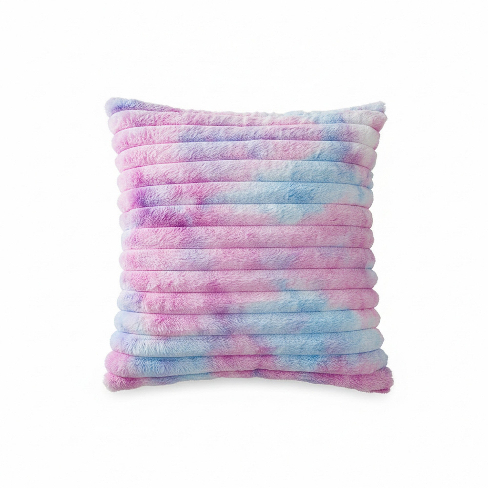 Anna-Kaci Plush Tie-Dye Decorative Throw Pillow Covers 2 Pack with Ribbed Texture Square Cushion Covers 17.7x17.7in