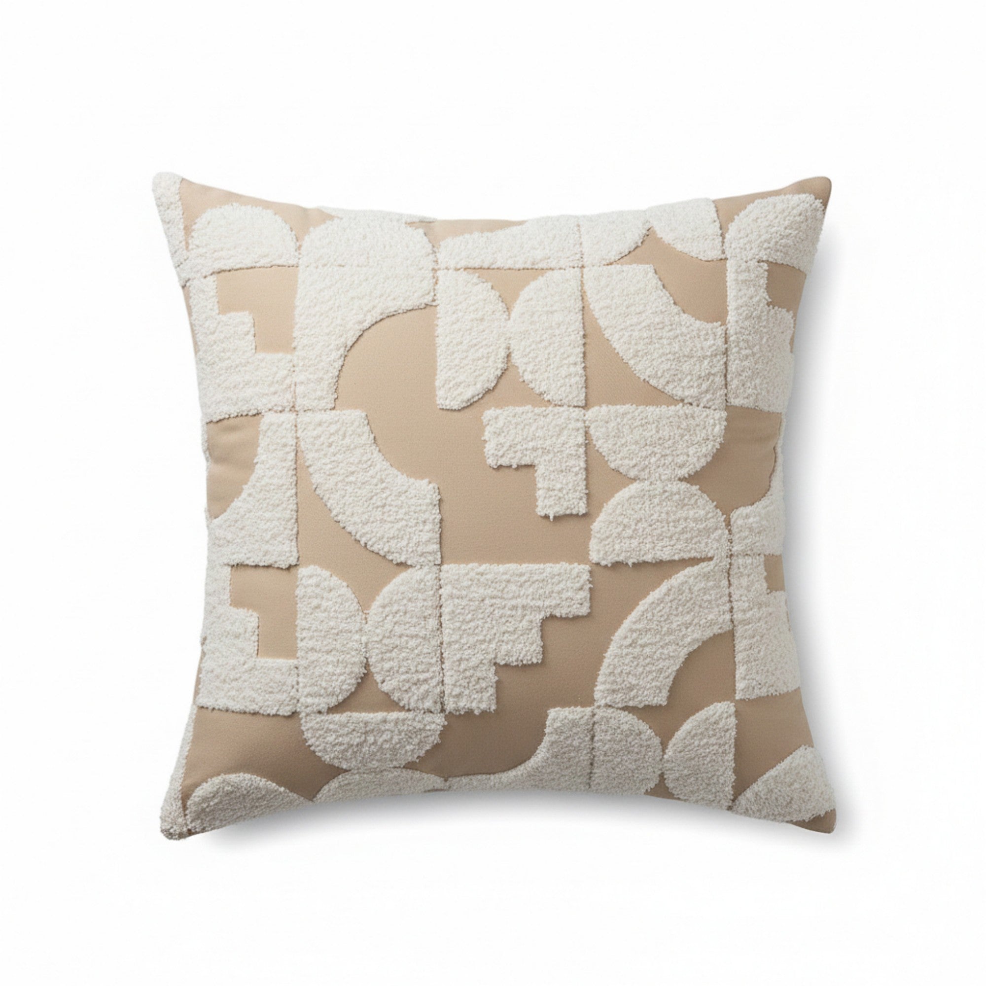 Anna-Kaci Geometric Tufted Decorative Throw Pillow Covers 2 Pack with Abstract Pattern Square Cushion Covers 17.7x17.7in