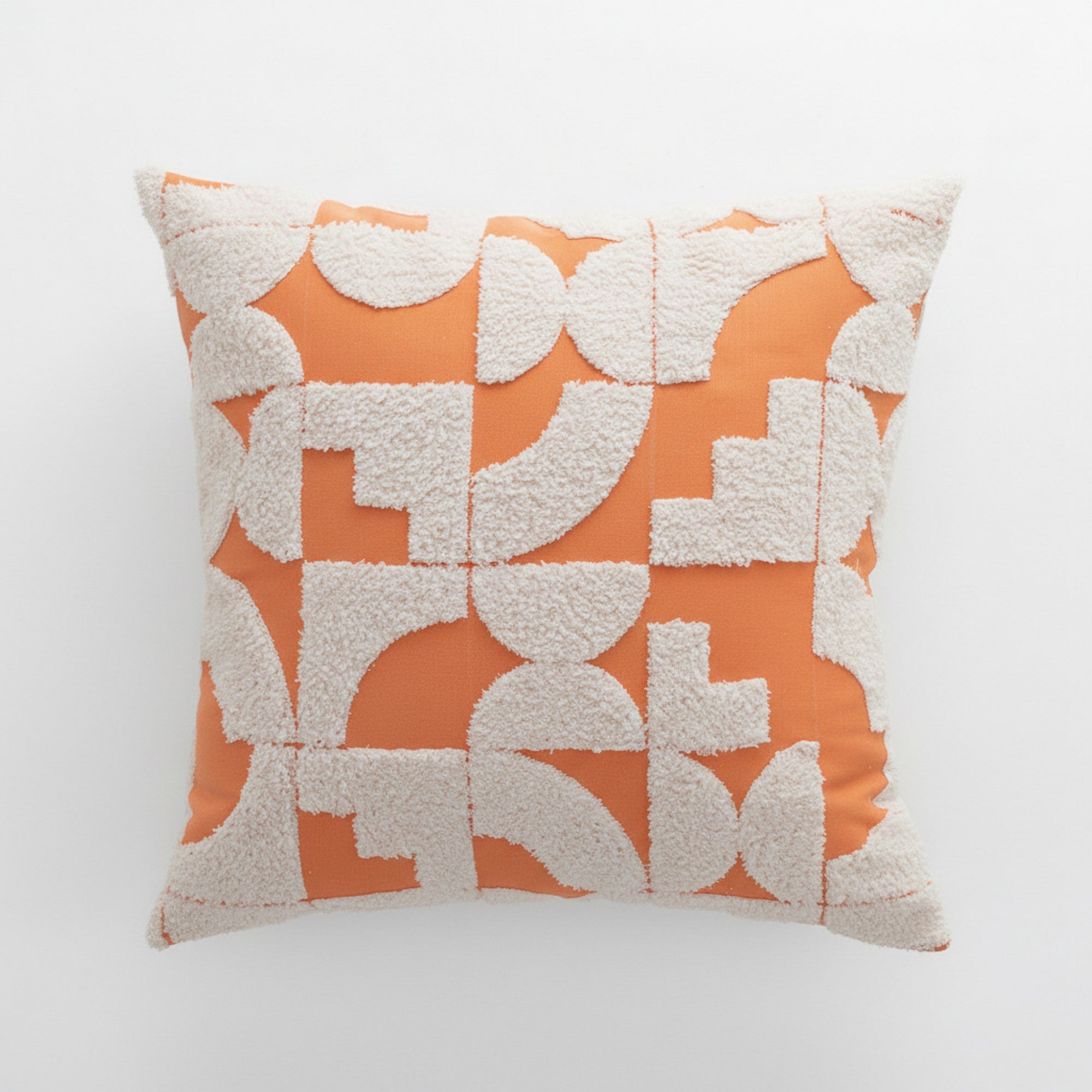 Anna-Kaci Geometric Tufted Decorative Throw Pillow Covers 2 Pack with Abstract Pattern Square Cushion Covers 17.7x17.7in