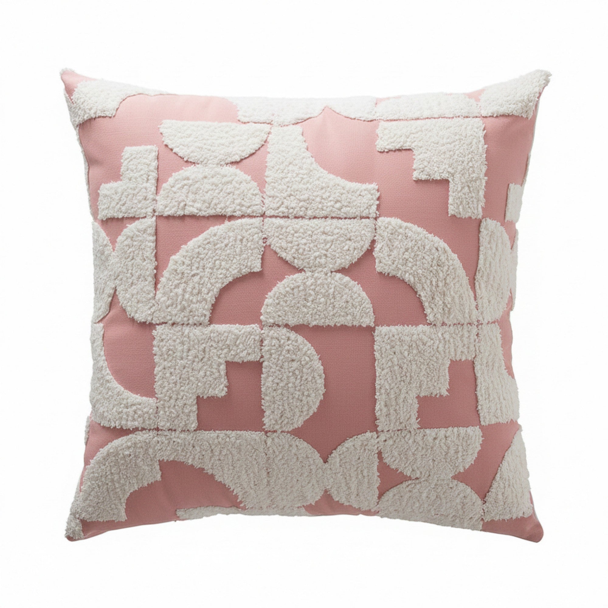 Anna-Kaci Geometric Tufted Decorative Throw Pillow Covers 2 Pack with Abstract Pattern Square Cushion Covers 17.7x17.7in