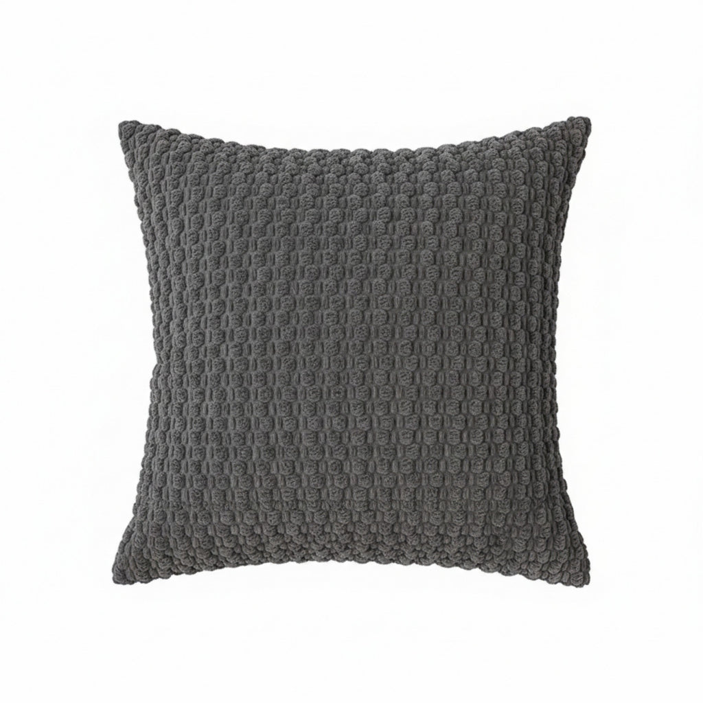 Anna-Kaci Woven Textured Decorative Throw Pillow Covers 2 Pack with Chunky Knit Pattern Square Cushion Covers 17.7x17.7in