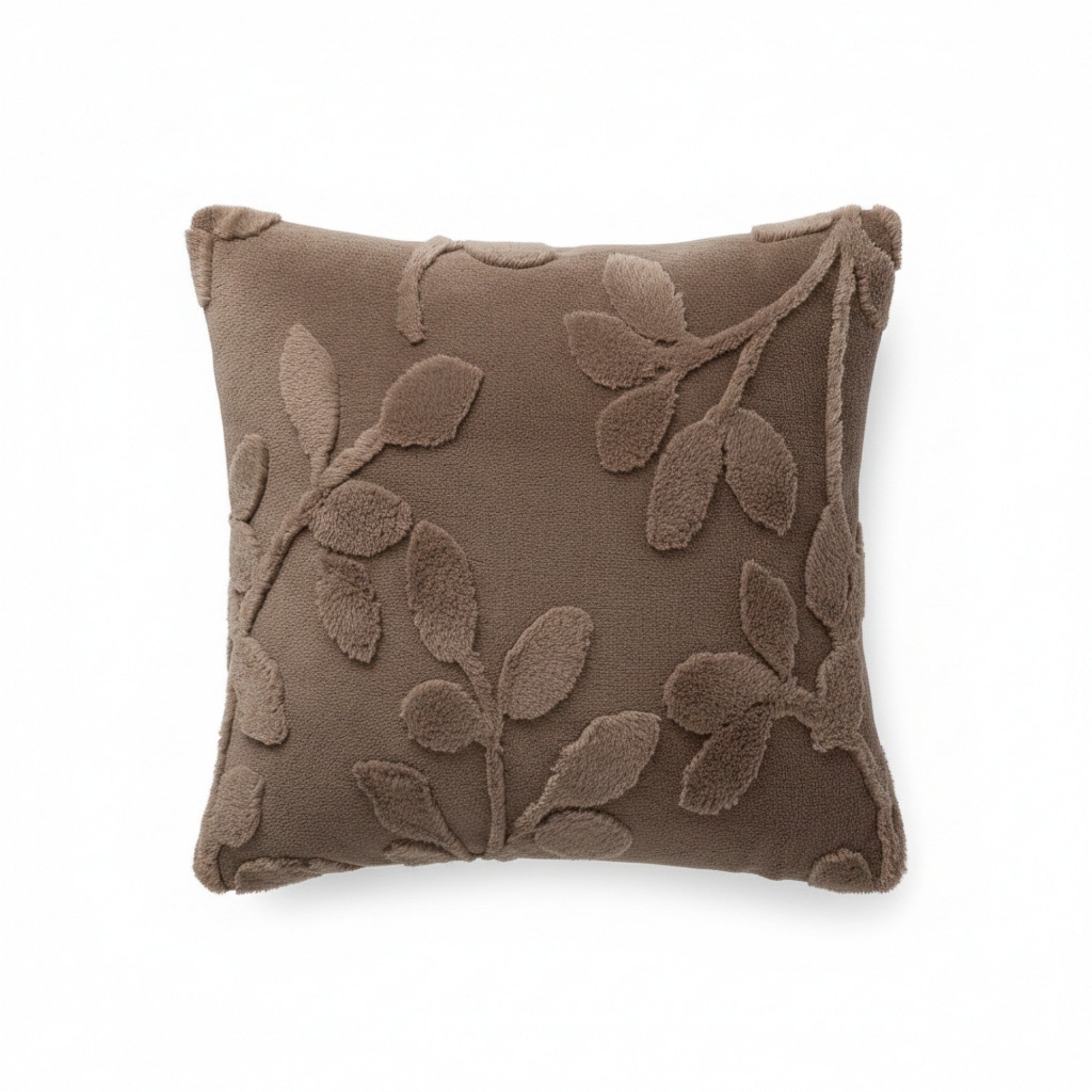 Anna-Kaci Embossed Botanical Decorative Throw Pillow Cover 1 Pack with Floral Vine Pattern Square Cushion Cover 17.7x17.7in