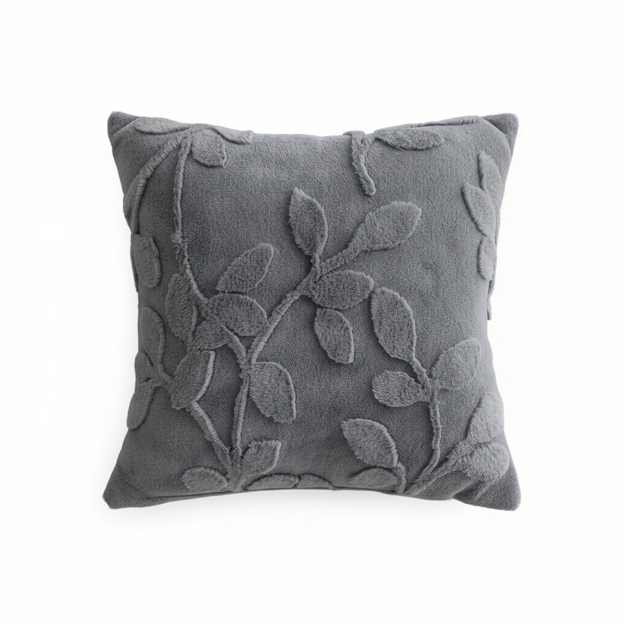 Anna-Kaci Embossed Botanical Decorative Throw Pillow Cover 1 Pack with Floral Vine Pattern Square Cushion Cover 17.7x17.7in
