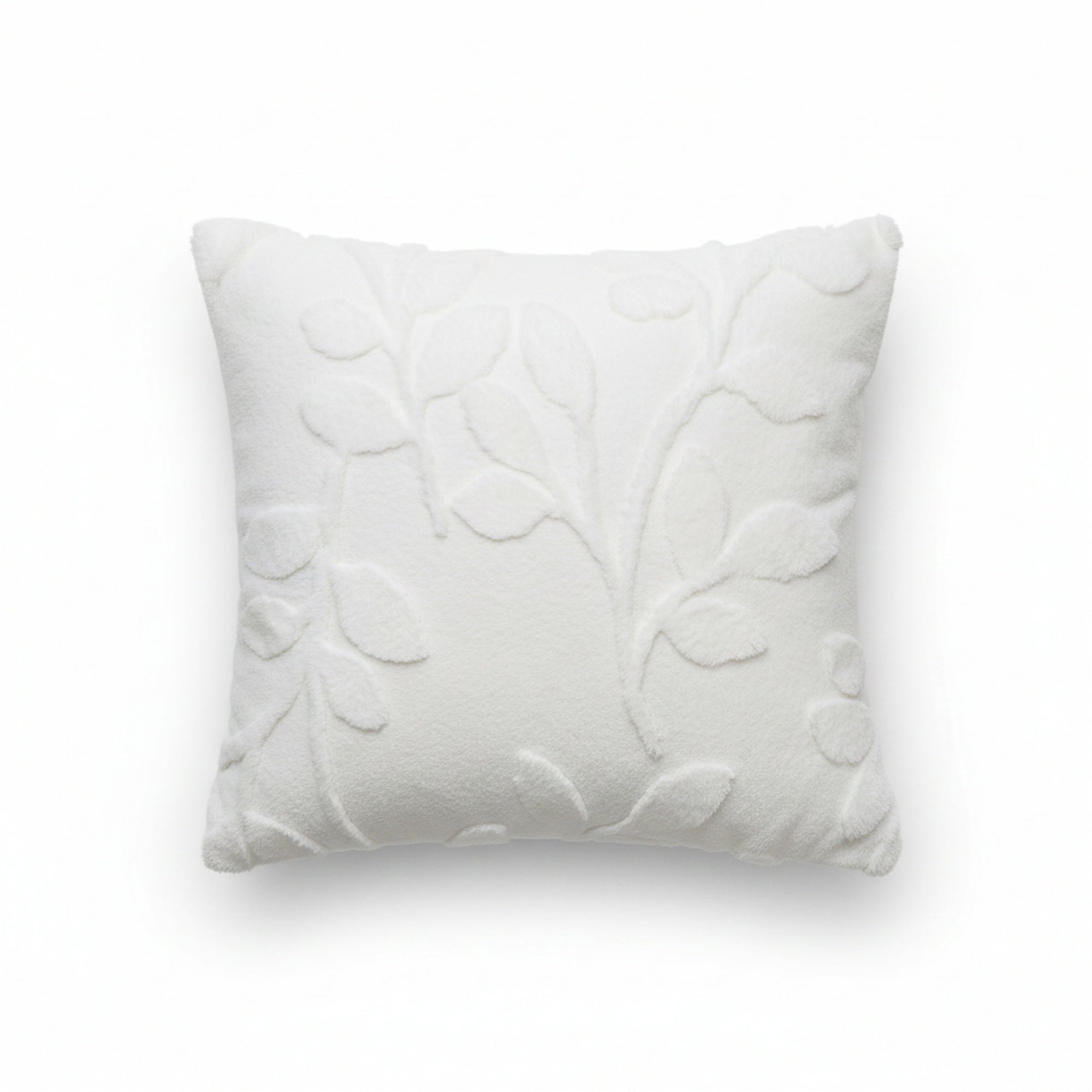 Anna-Kaci Embossed Botanical Decorative Throw Pillow Cover 1 Pack with Floral Vine Pattern Square Cushion Cover 17.7x17.7in