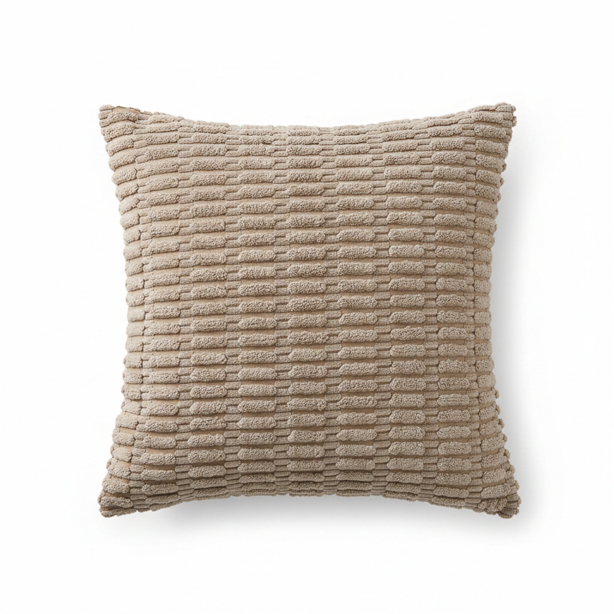 Anna-Kaci Striped Textured Decorative Throw Pillow Covers 2 Pack with Ribbed Chenille Surface Square Cushion Covers 17.7x17.7in