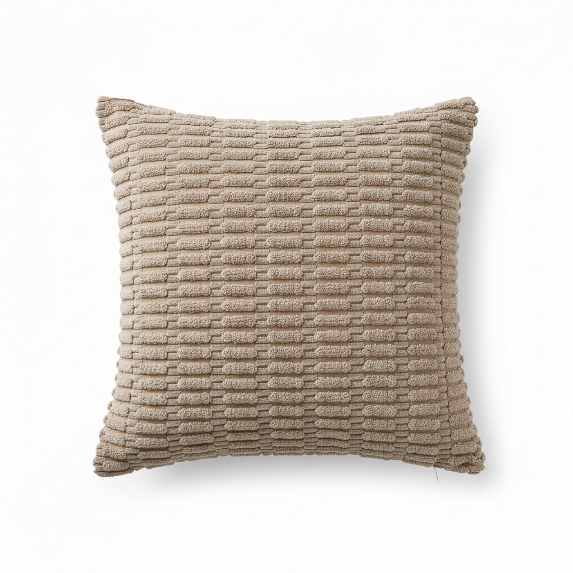 Anna-Kaci Striped Textured Decorative Throw Pillow Covers 2 Pack with Ribbed Chenille Surface Square Cushion Covers 17.7x17.7in