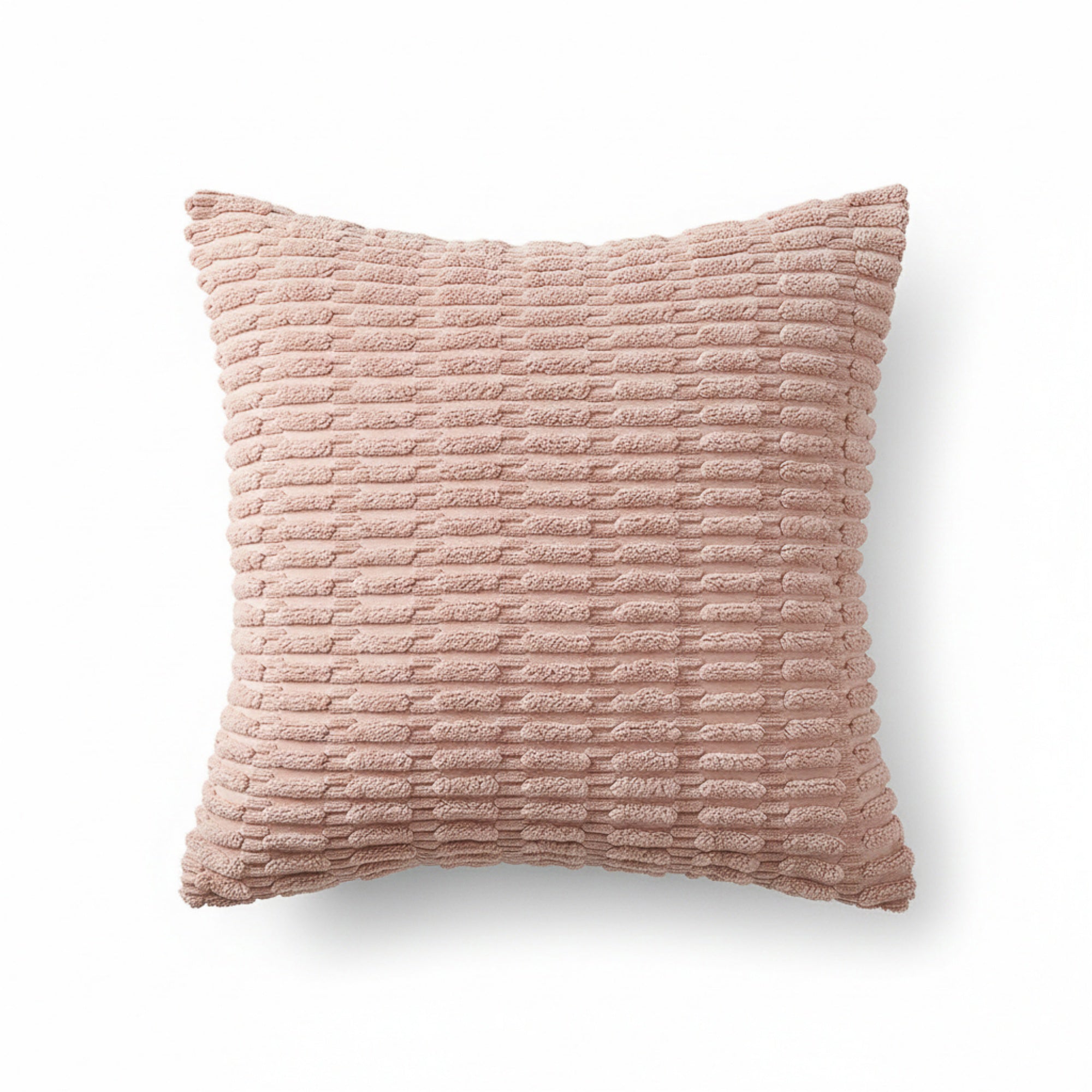 Anna-Kaci Striped Textured Decorative Throw Pillow Covers 2 Pack with Ribbed Chenille Surface Square Cushion Covers 17.7x17.7in