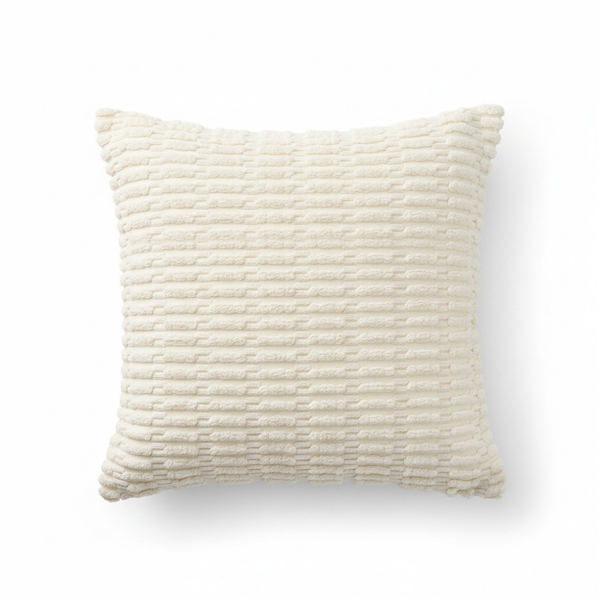 Anna-Kaci Striped Textured Decorative Throw Pillow Covers 2 Pack with Ribbed Chenille Surface Square Cushion Covers 17.7x17.7in