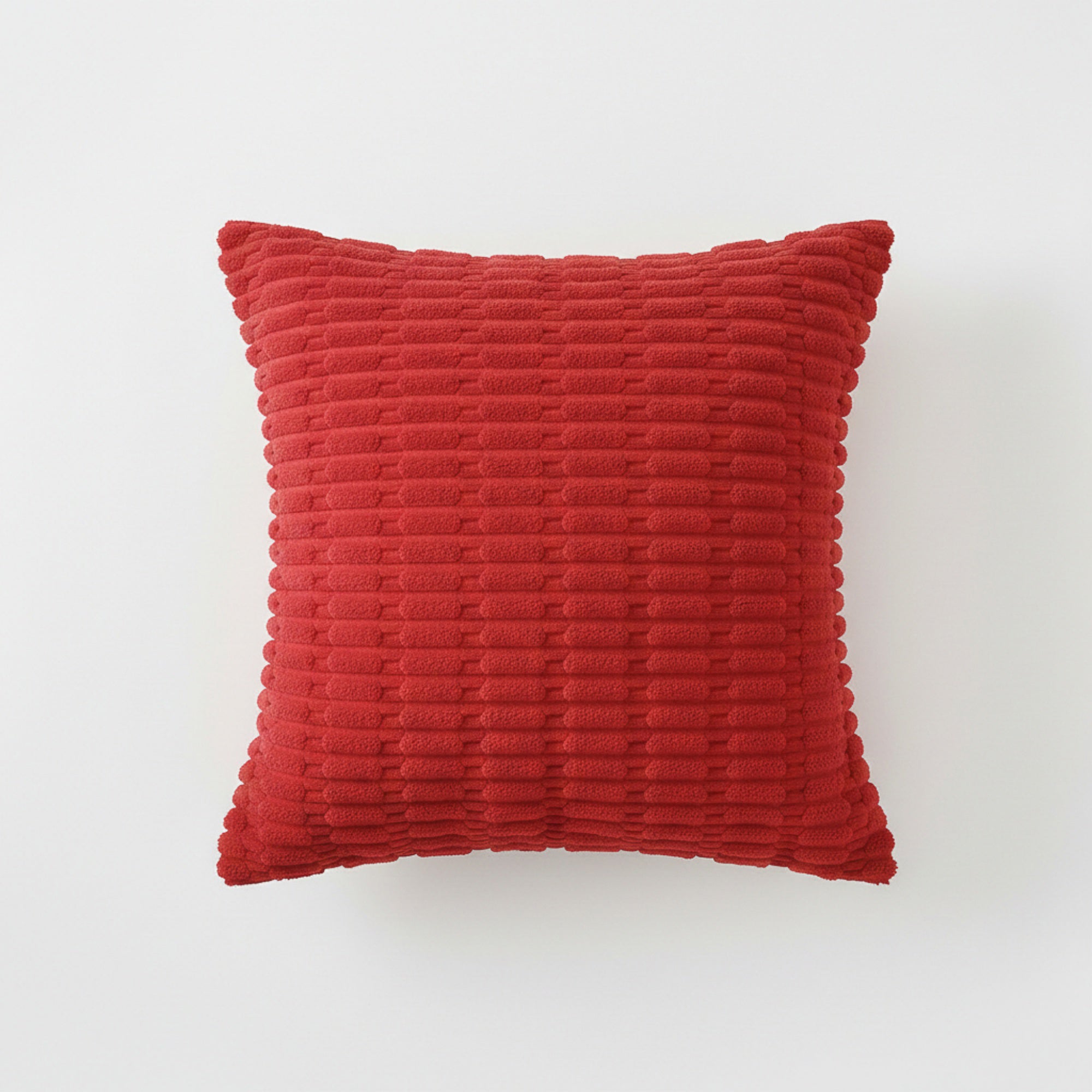 Anna-Kaci Striped Textured Decorative Throw Pillow Covers 2 Pack with Ribbed Chenille Surface Square Cushion Covers 17.7x17.7in