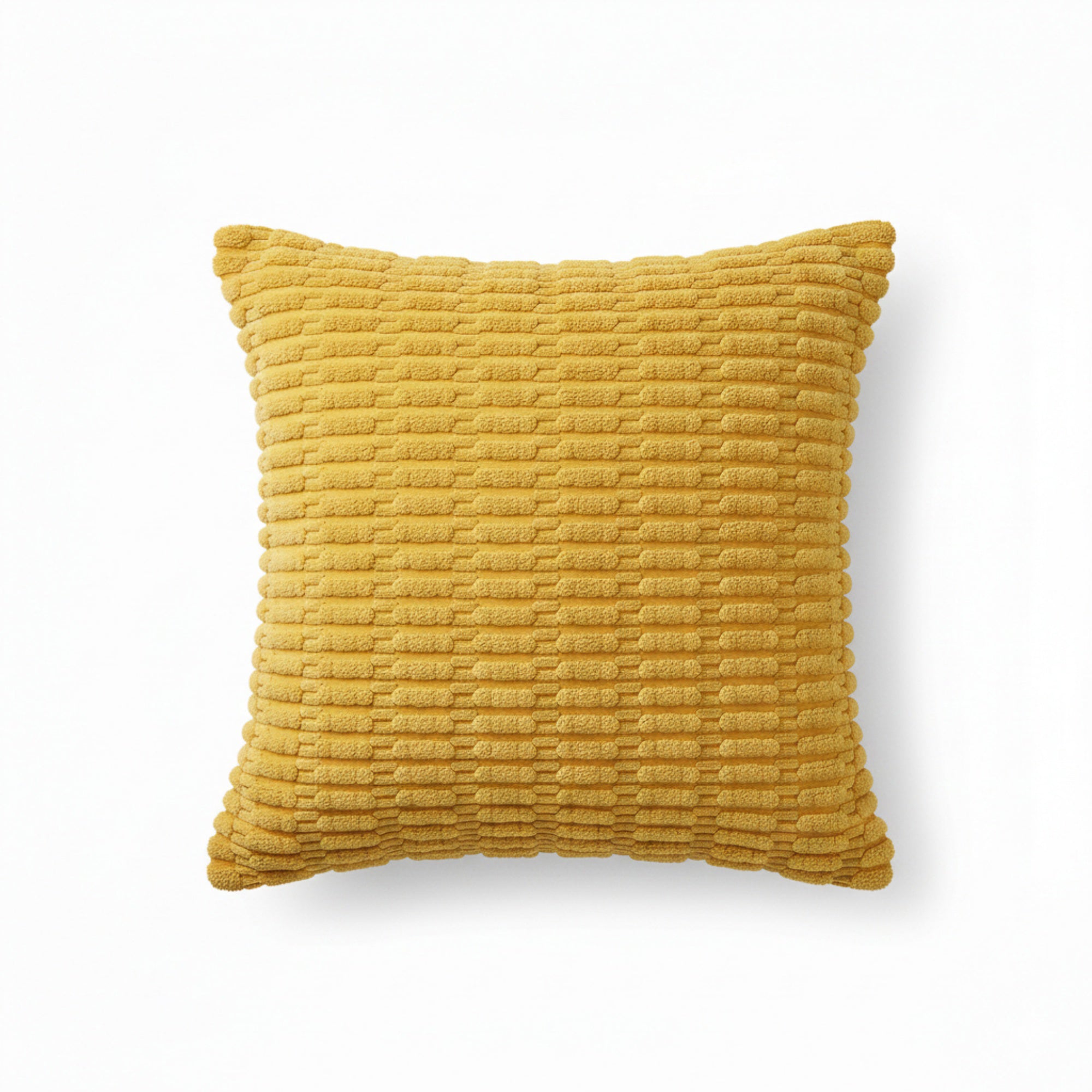 Anna-Kaci Striped Textured Decorative Throw Pillow Covers 2 Pack with Ribbed Chenille Surface Square Cushion Covers 17.7x17.7in